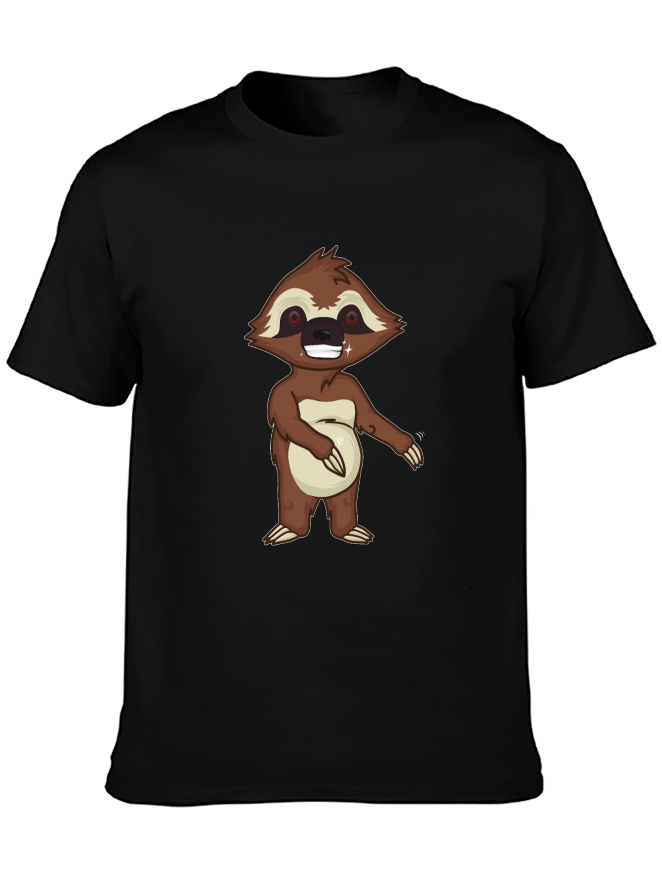 Mens Black Sloth Graphic Tee