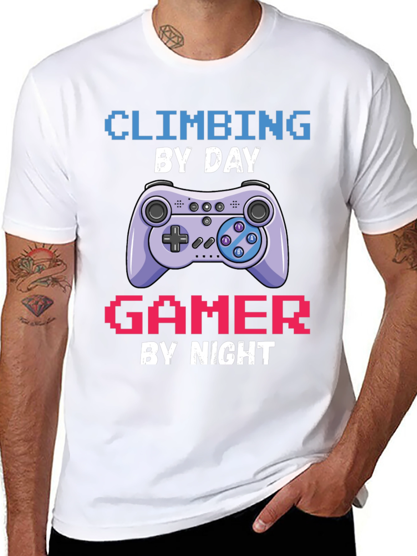 Climbing Gamer T-Shirt: Day Climber Night Gamer