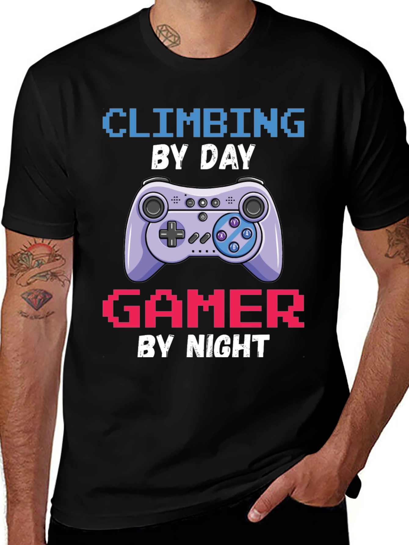 Climbing Gamer T-Shirt: Day Climber Night Gamer