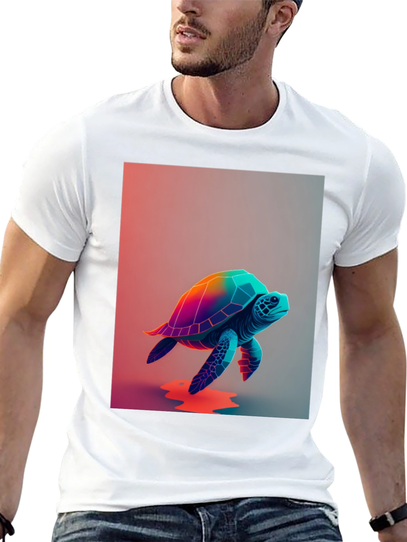 Rainbow Turtle Graphic Tee - Unique Design