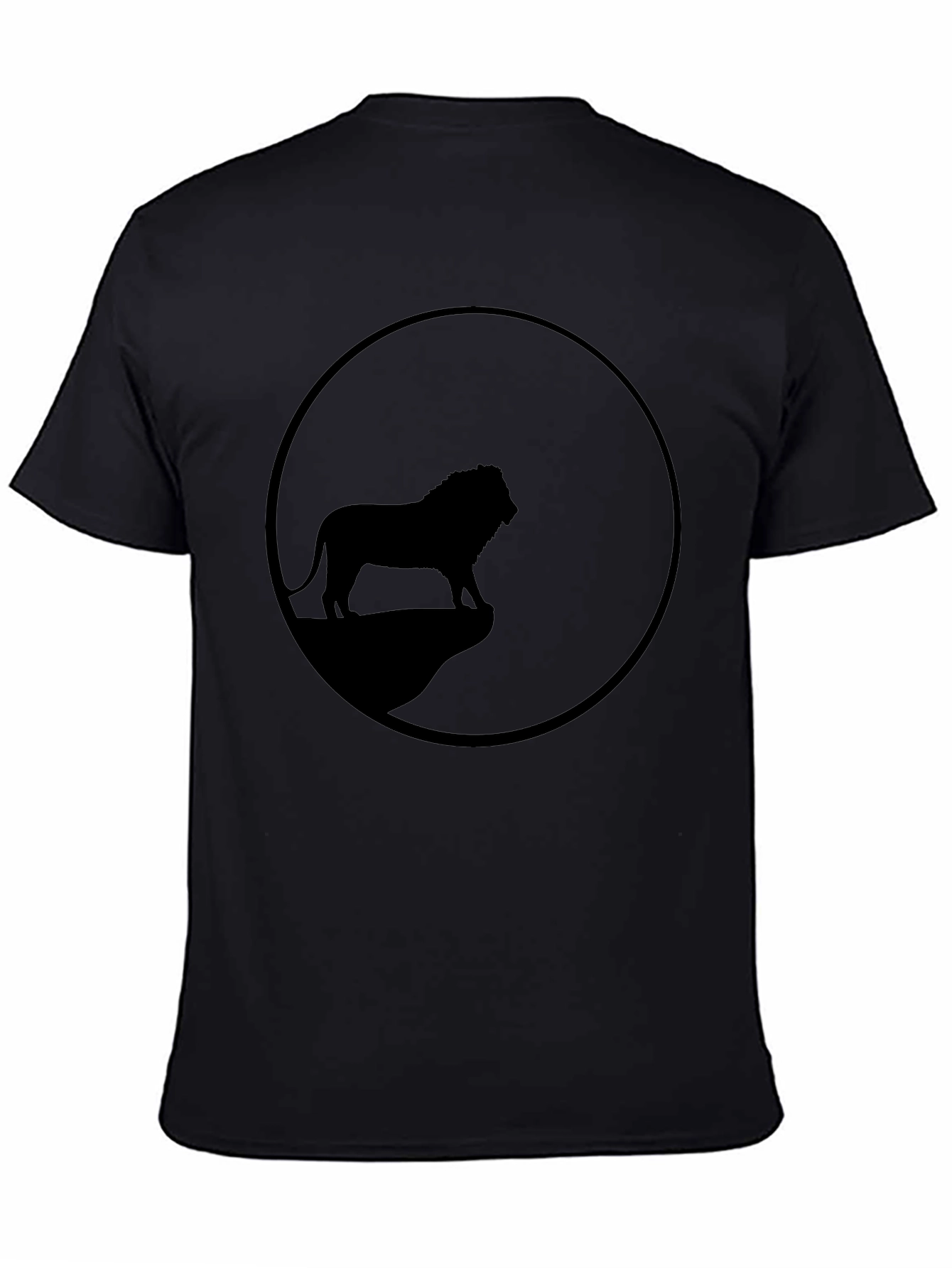Lion Silhouette Graphic Tee - Classic Black
