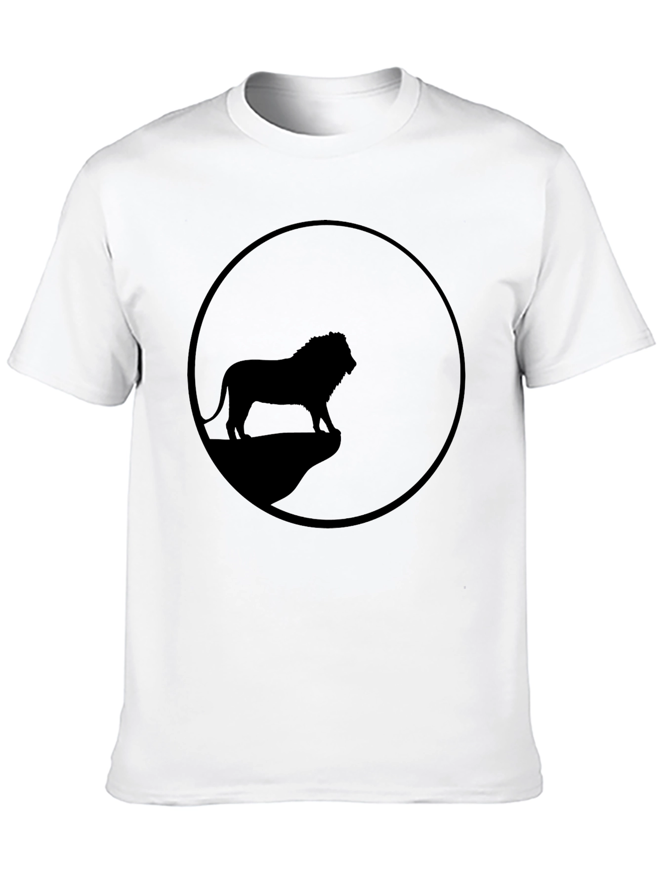 Lion Silhouette Graphic Tee - Classic Black