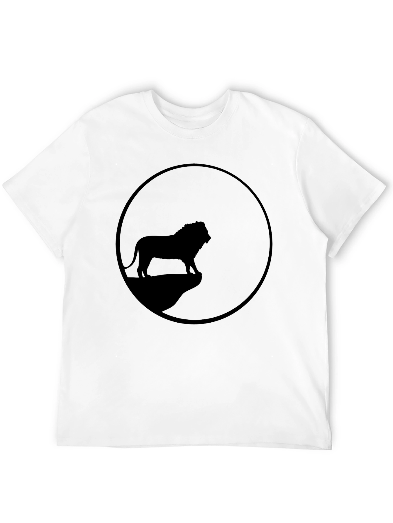 Lion Silhouette Graphic Tee - Classic Black