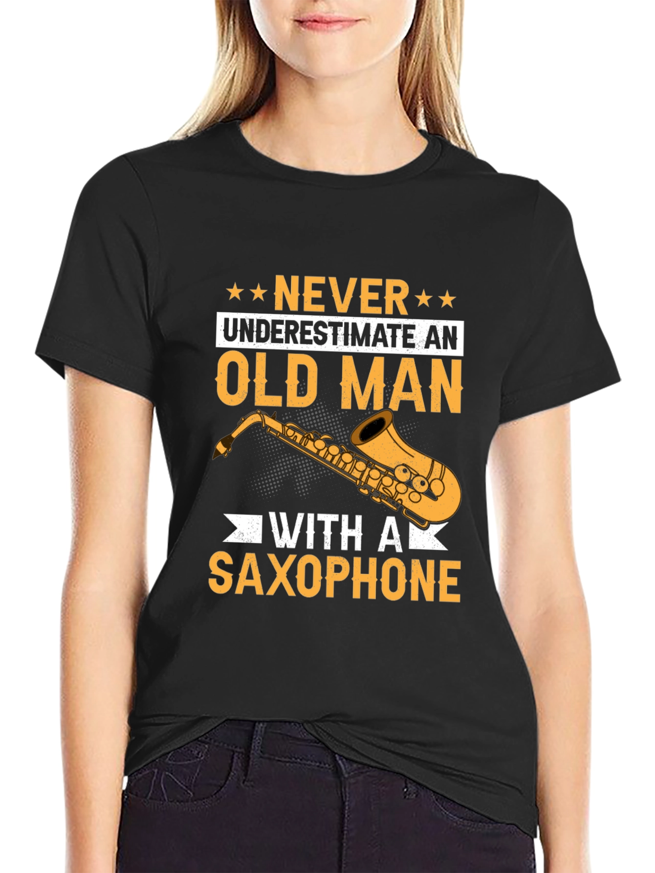 Never Underestimate an Old Man with a Saxophone T-Shirt