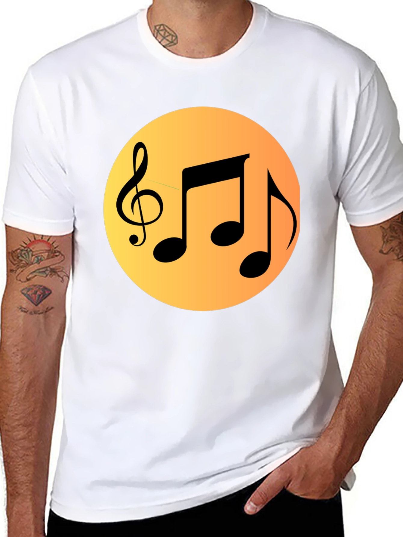 Musical Notes Graphic Tee - Stylish & Comfy!