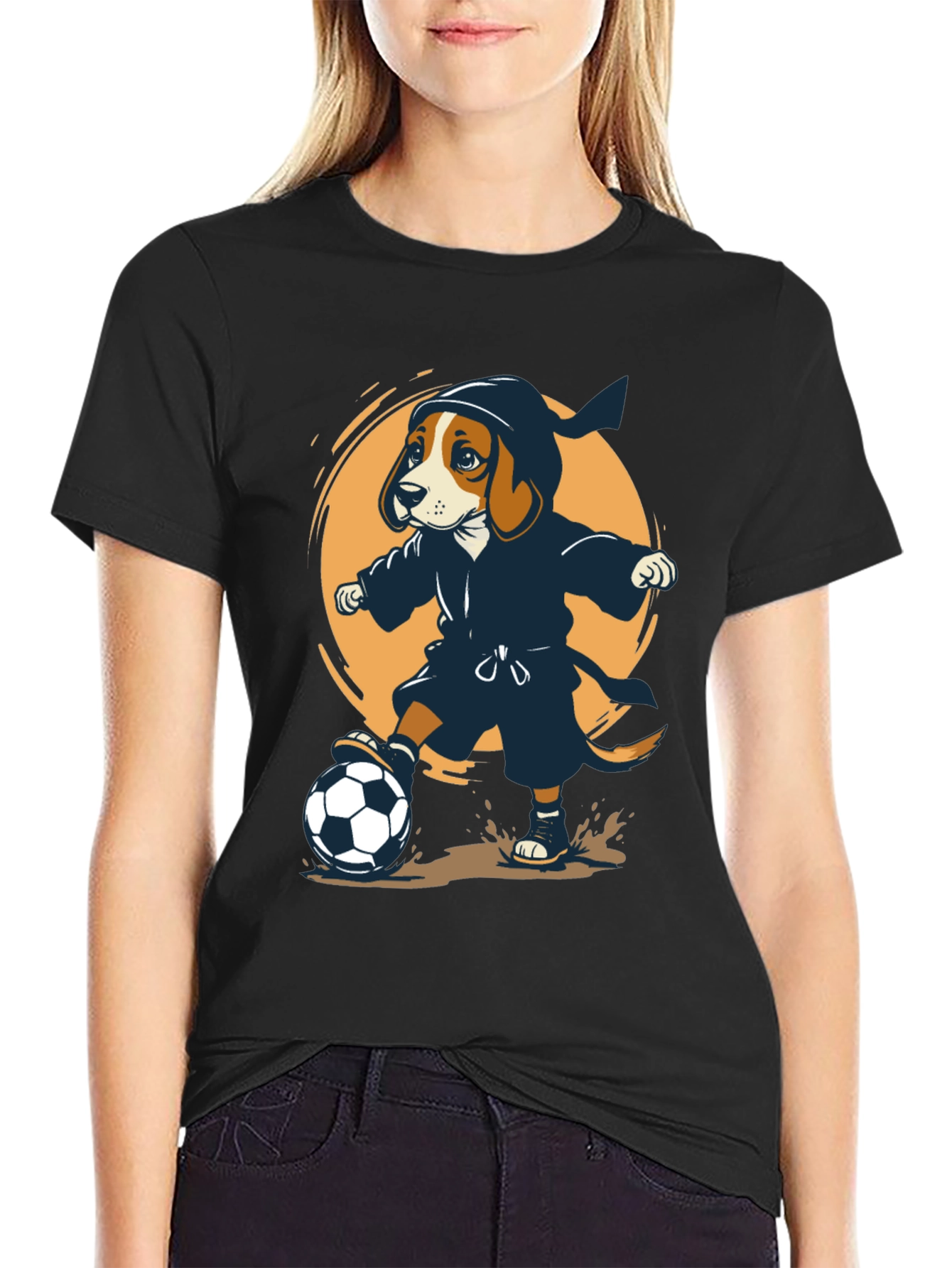Ninja Beagle Soccer T-Shirt