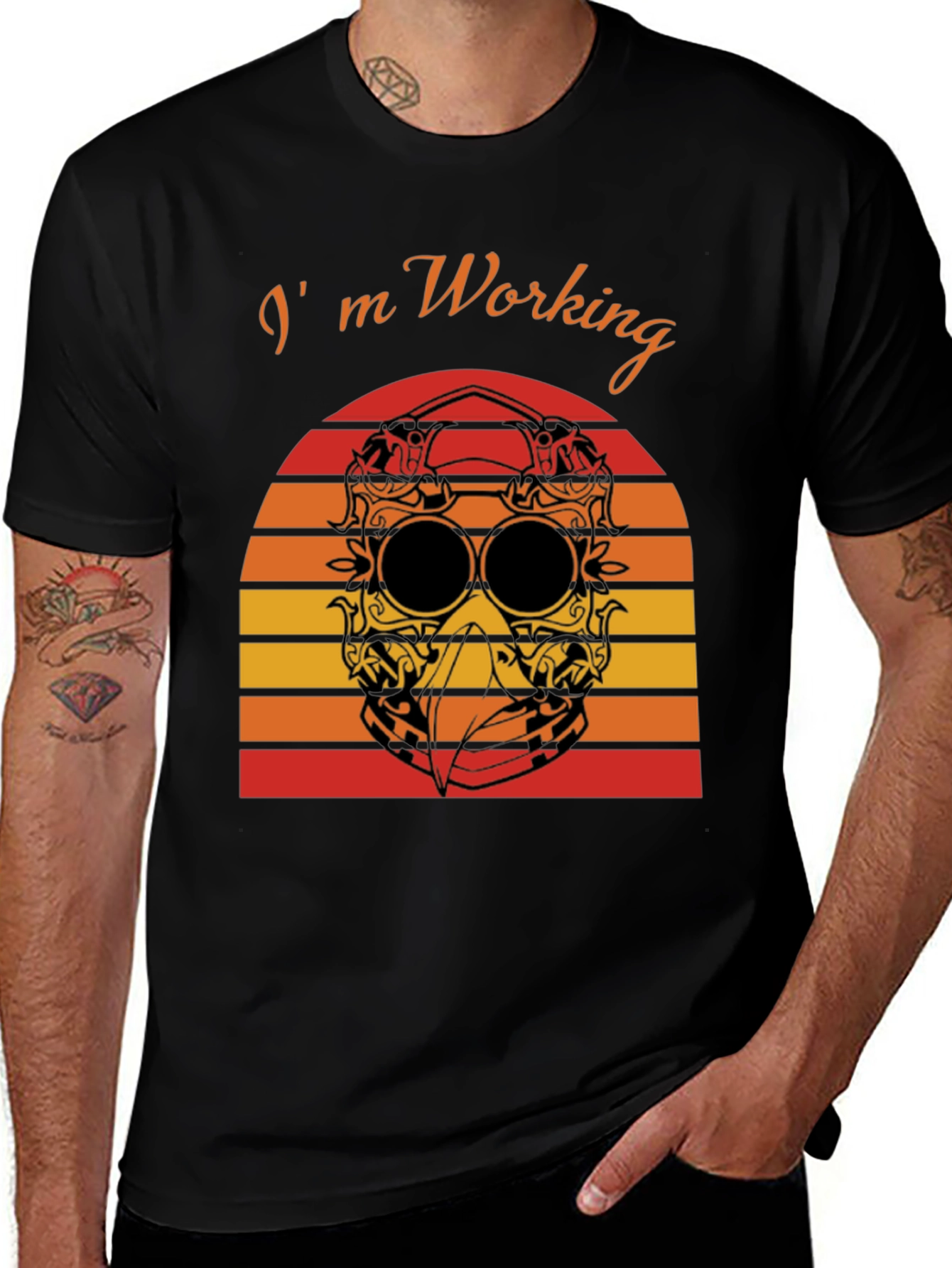 Im Working T-Shirt Plague Doctor Sunset