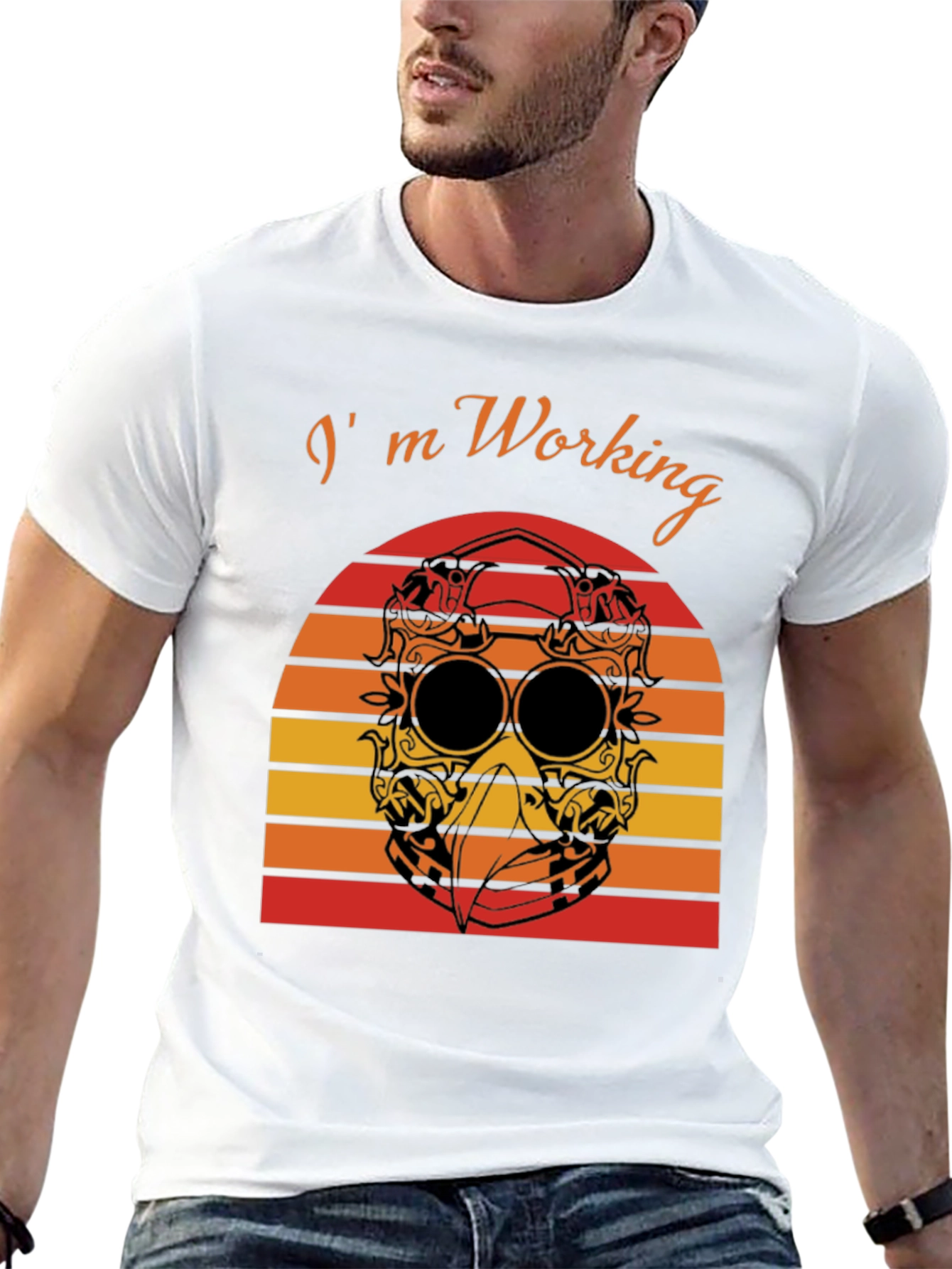 Im Working T-Shirt Plague Doctor Sunset