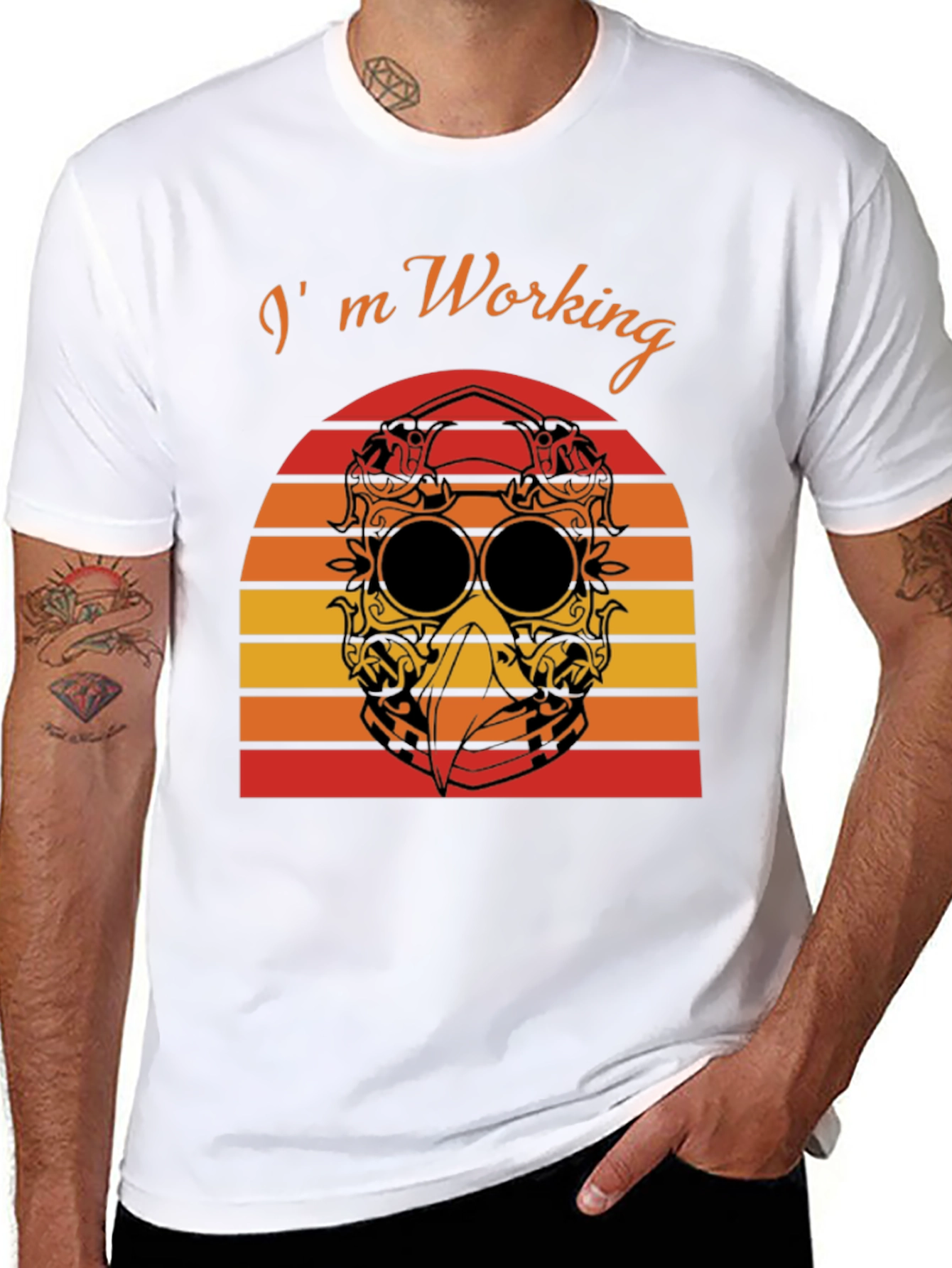 Im Working T-Shirt Plague Doctor Sunset