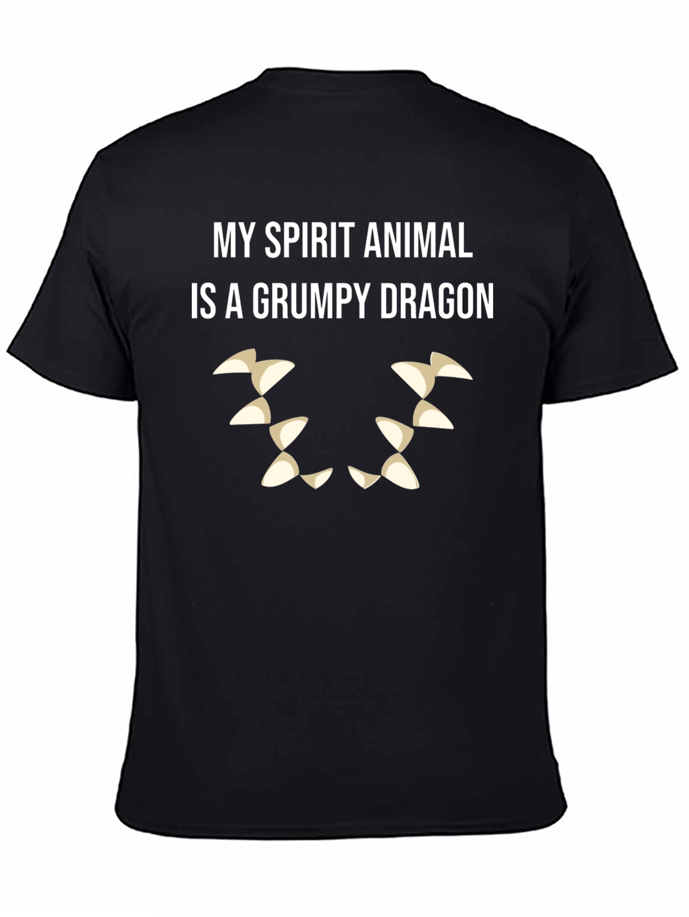 Grumpy Dragon Spirit Animal T-Shirt - Black