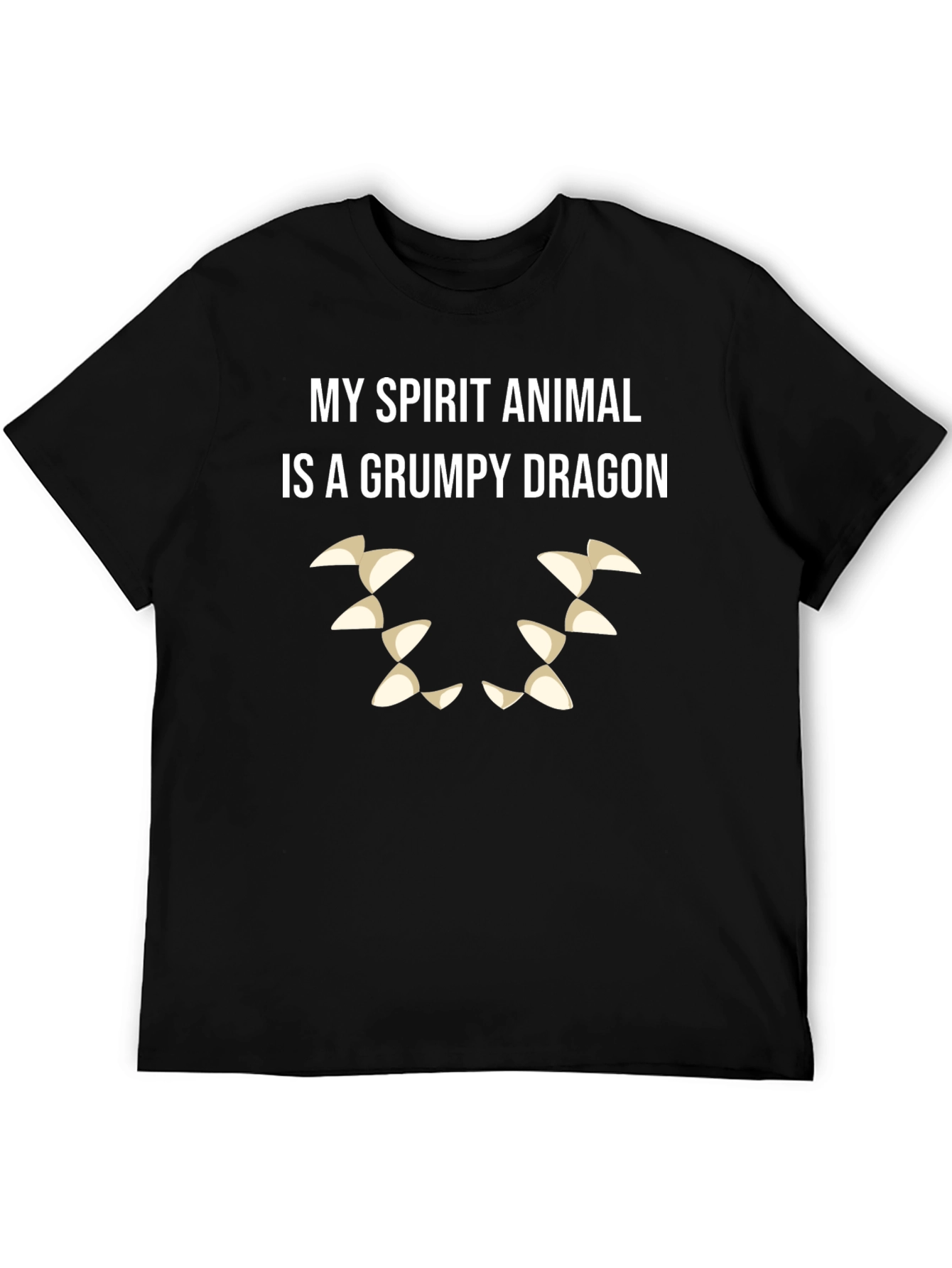Grumpy Dragon Spirit Animal T-Shirt - Black