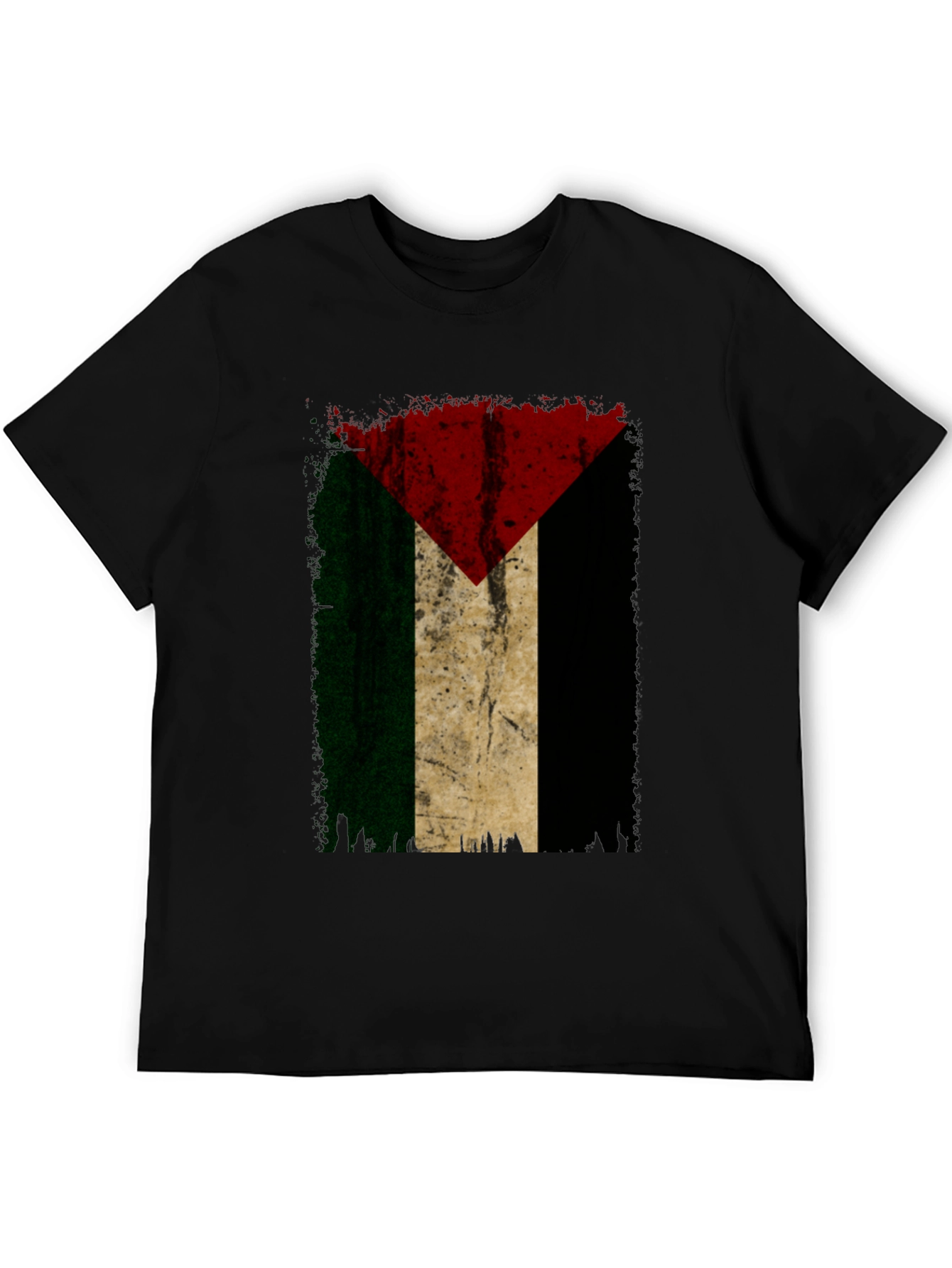 Palestine Flag Graphic Tee - Black