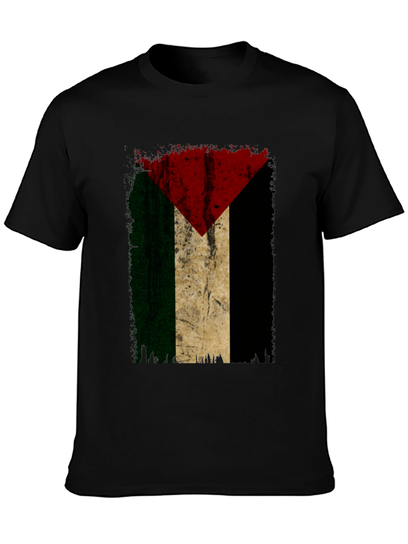 Palestine Flag Graphic Tee - Black