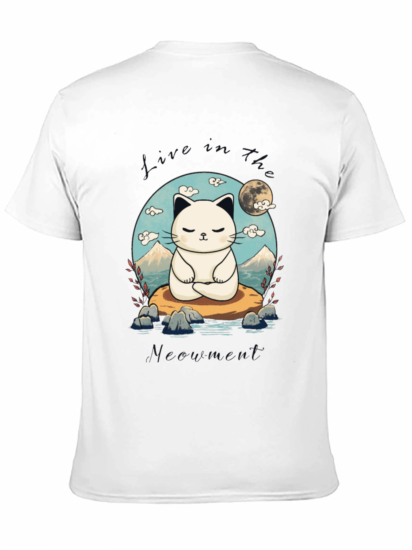 Zen Cat T-Shirt - Meditating Feline Design