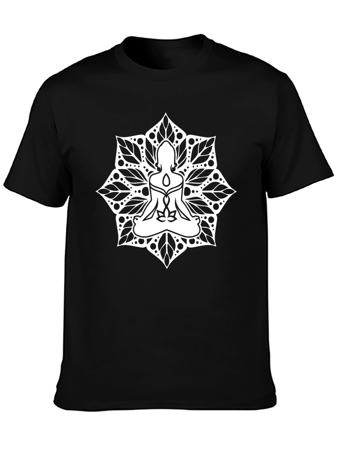 Mandala Meditation T-Shirt - Black Yoga Tee