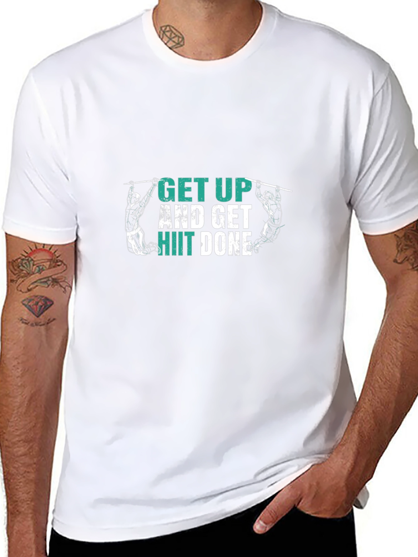 Get Up HIIT Done Black T-Shirt Fitness Motivation
