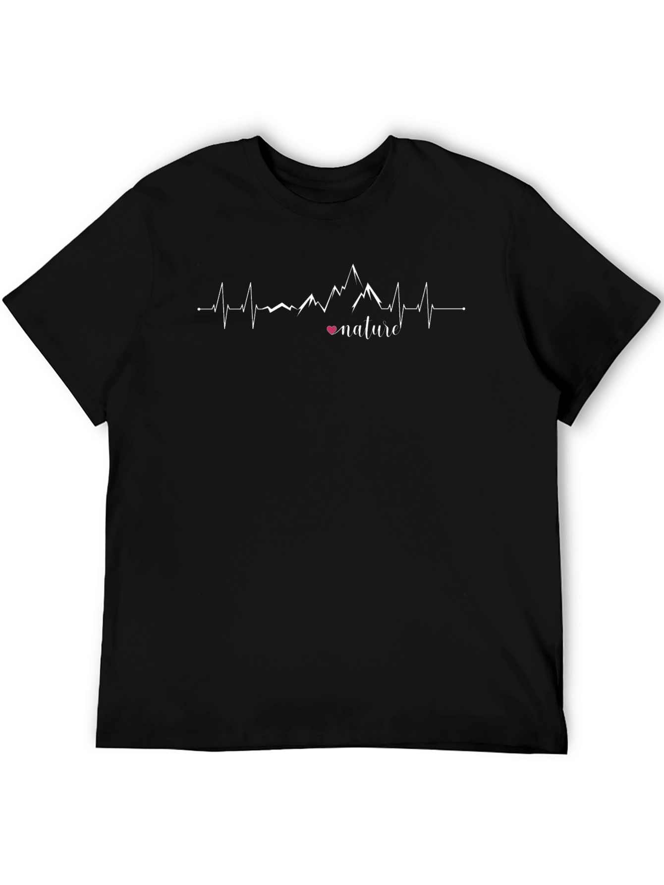 Nature Heartbeat Graphic Tee - Black