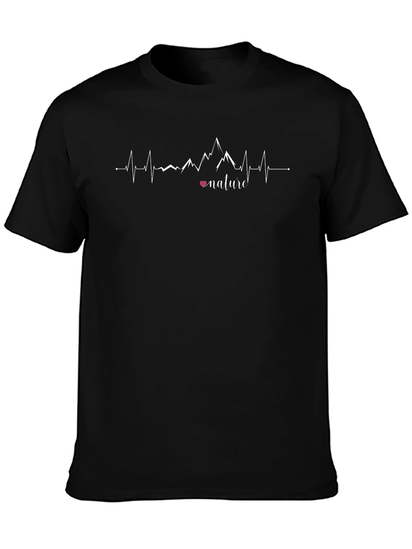 Nature Heartbeat Graphic Tee - Black