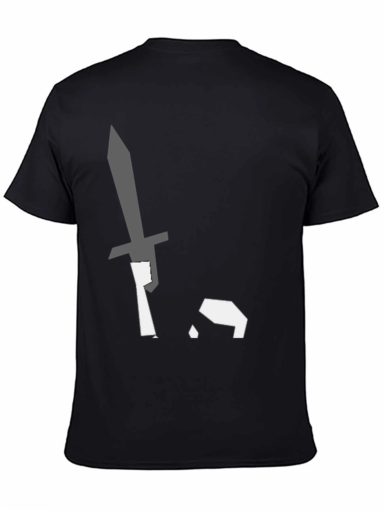 Black T-Shirt with Sword Pixel Art Graphic
