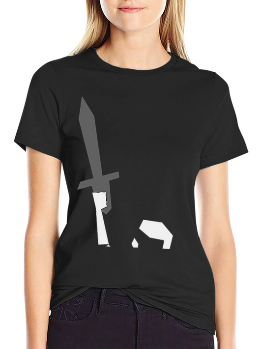 Black T-Shirt with Sword Pixel Art Graphic