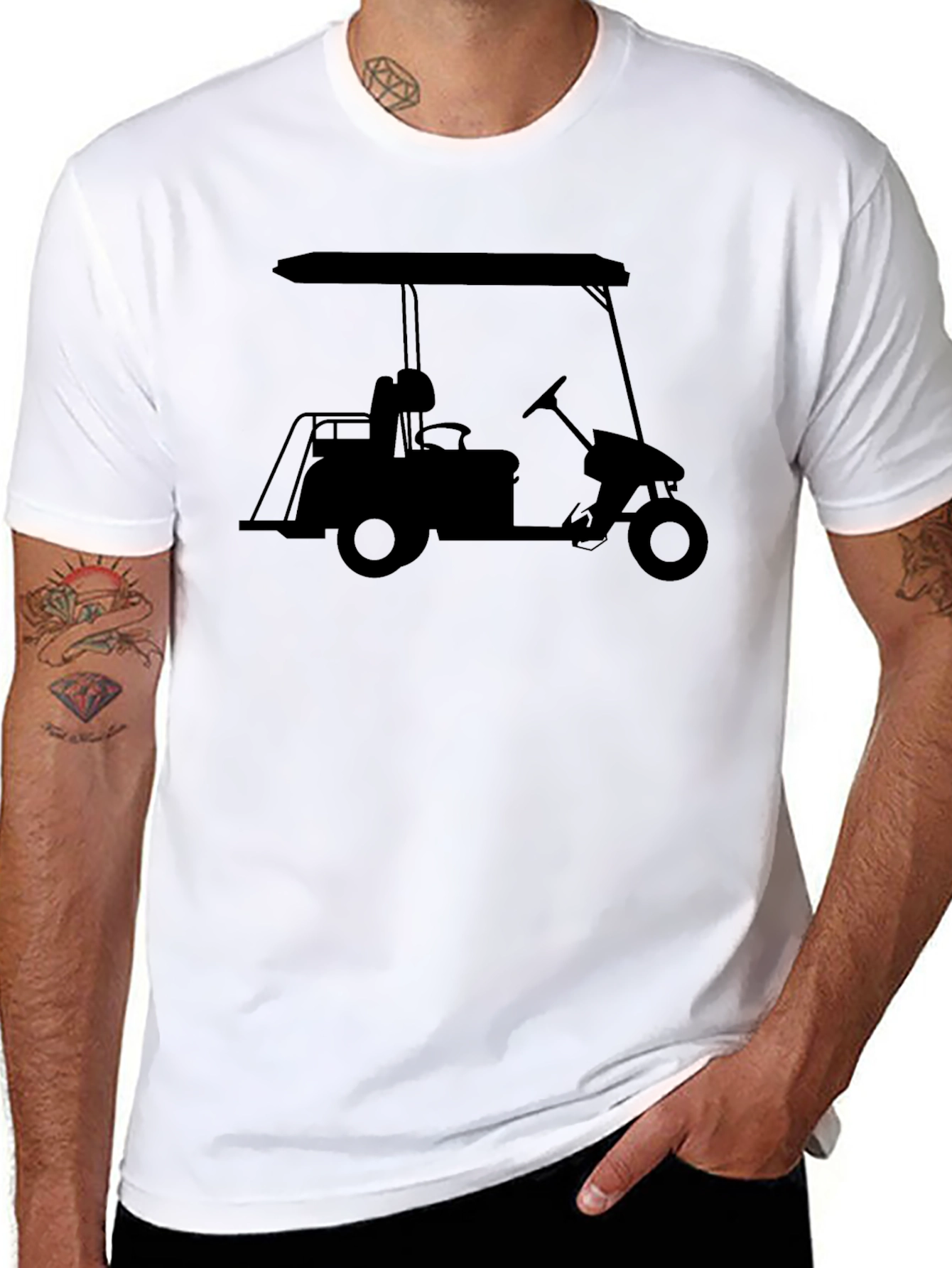 Golf Cart Silhouette Tee - Cool Golfing Shirt