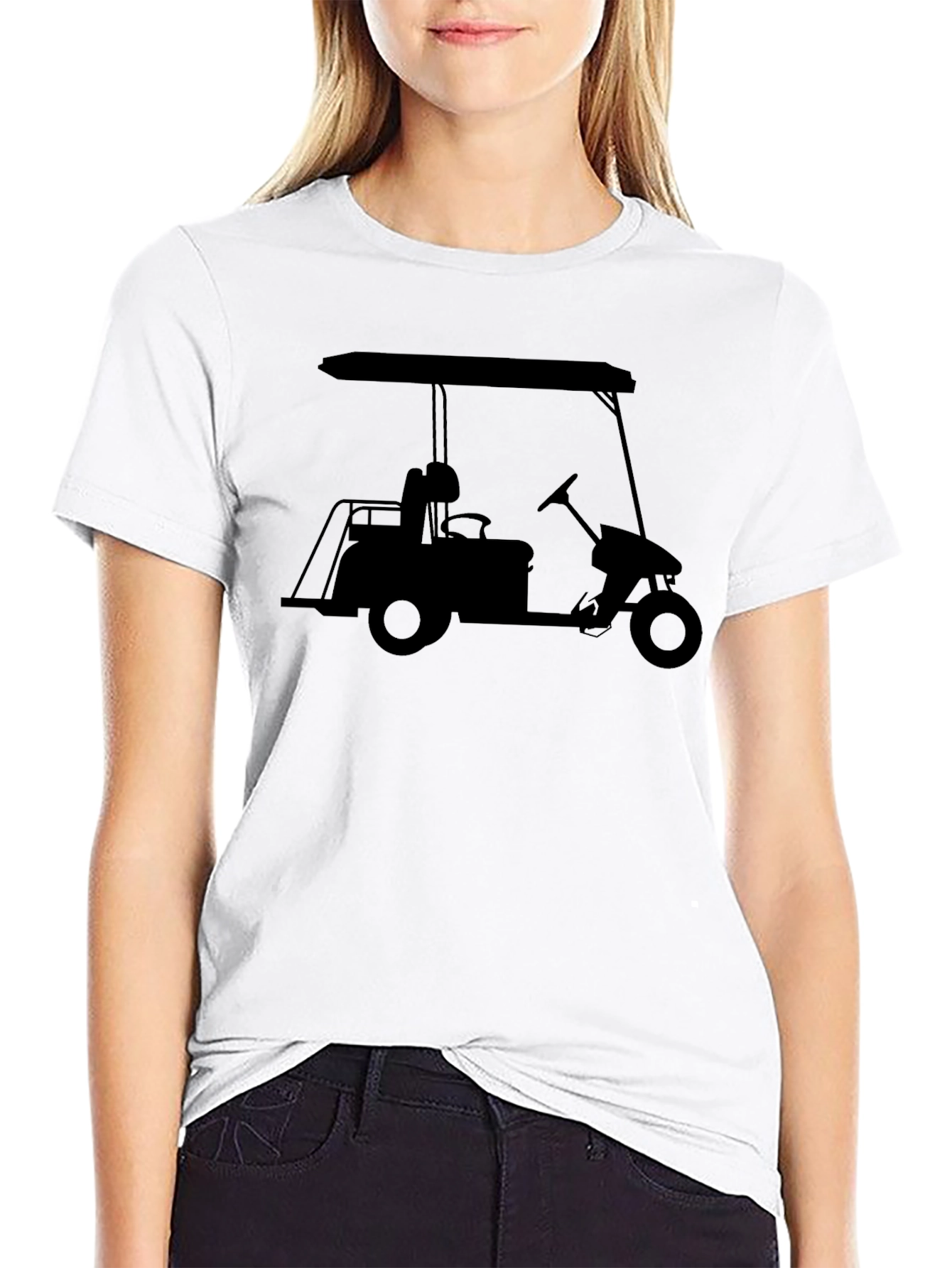 Golf Cart Silhouette Tee - Cool Golfing Shirt