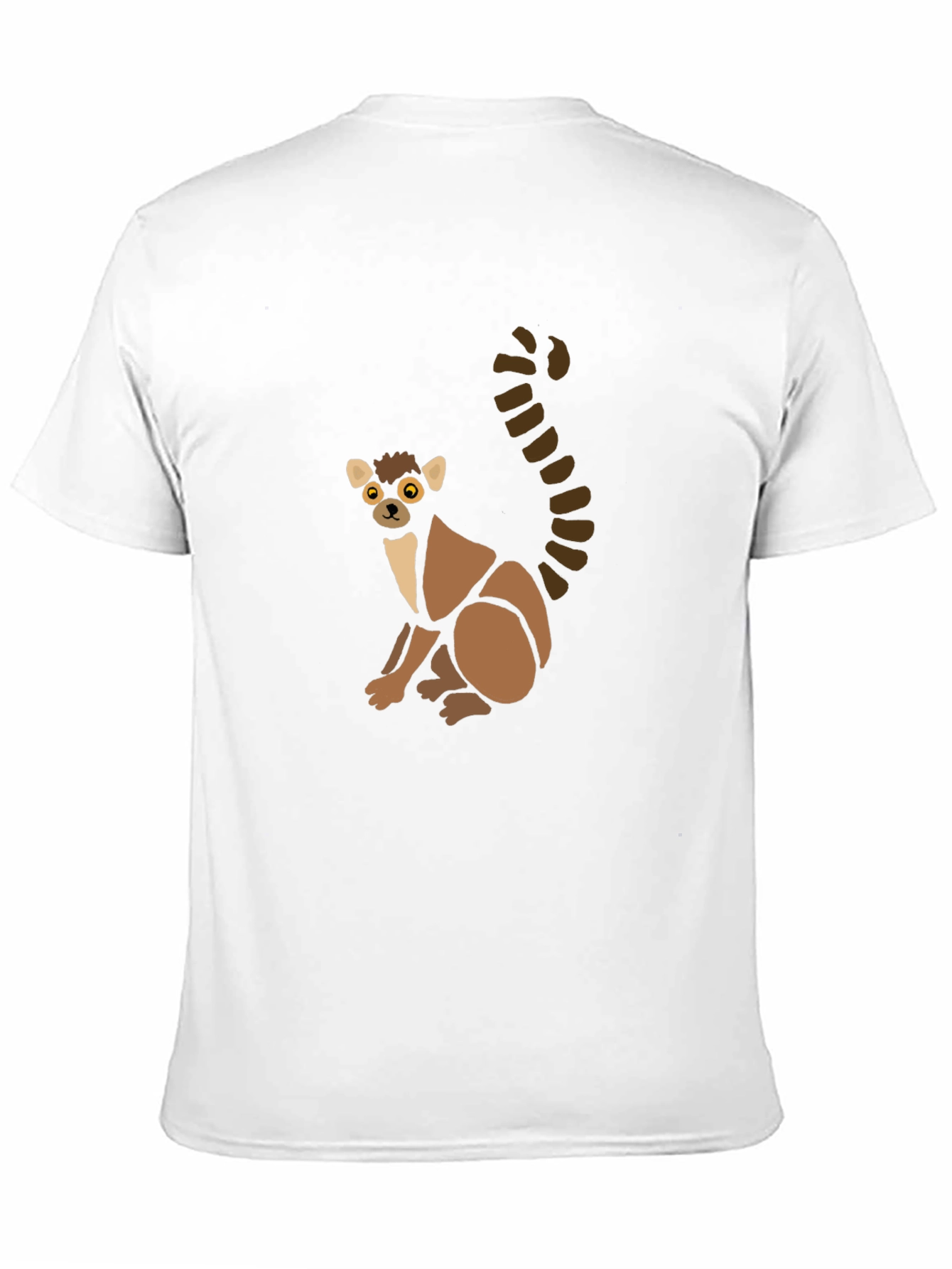 Cute Lemur Graphic Tee - Black Cotton T-Shirt