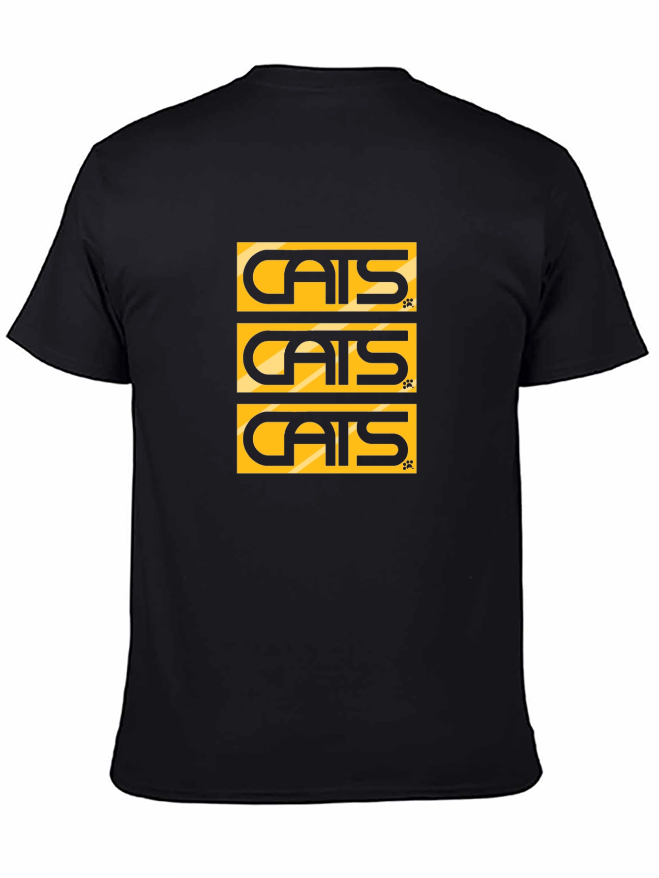 Cats Graphic Tee - Black Cotton Blend T-Shirt