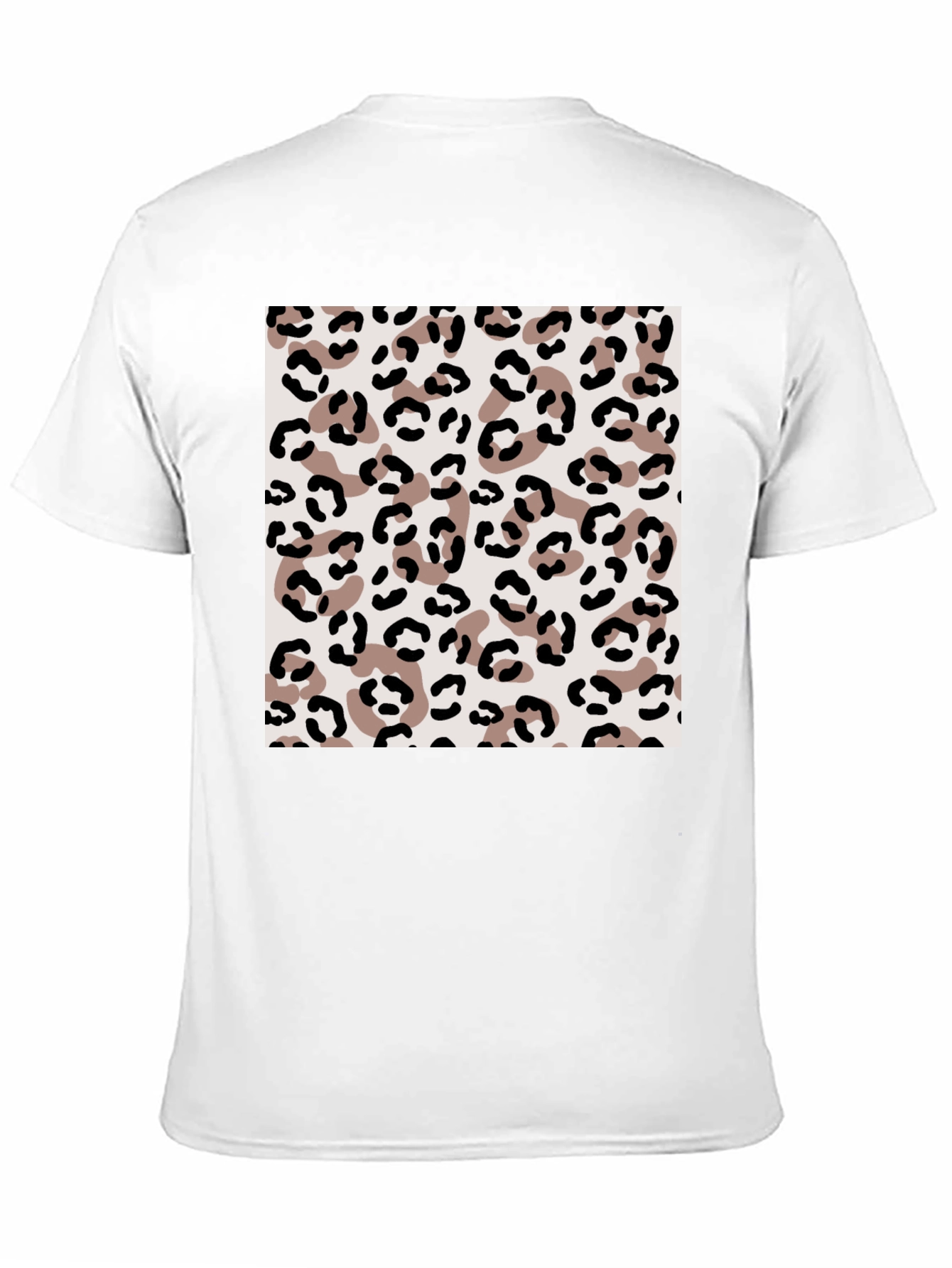 Leopard Print Mens Black T-Shirt