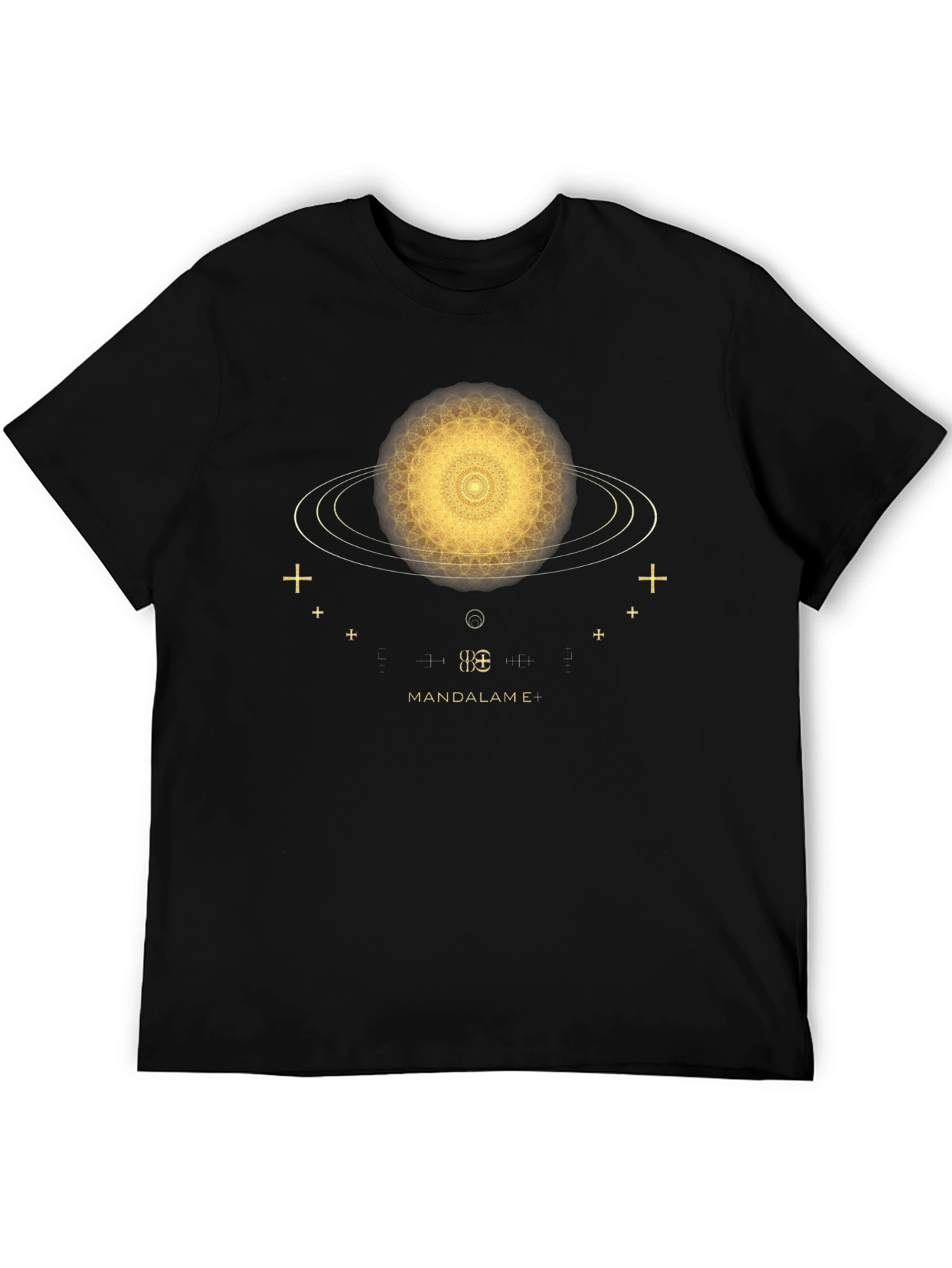 Cosmic Mandala T-Shirt - Black Unique Design