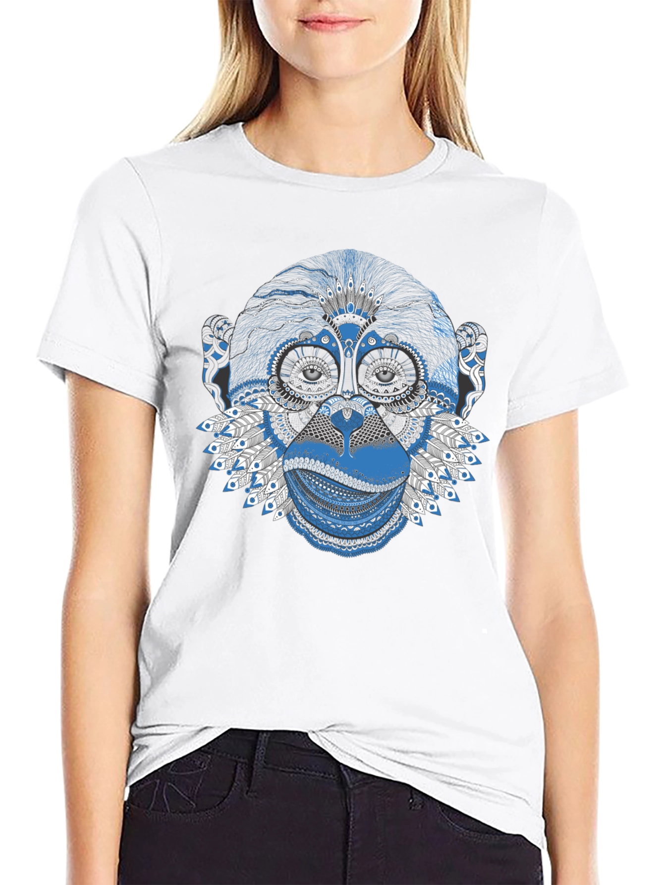 Monkey Art Graphic Tee - Unique Design T-Shirt