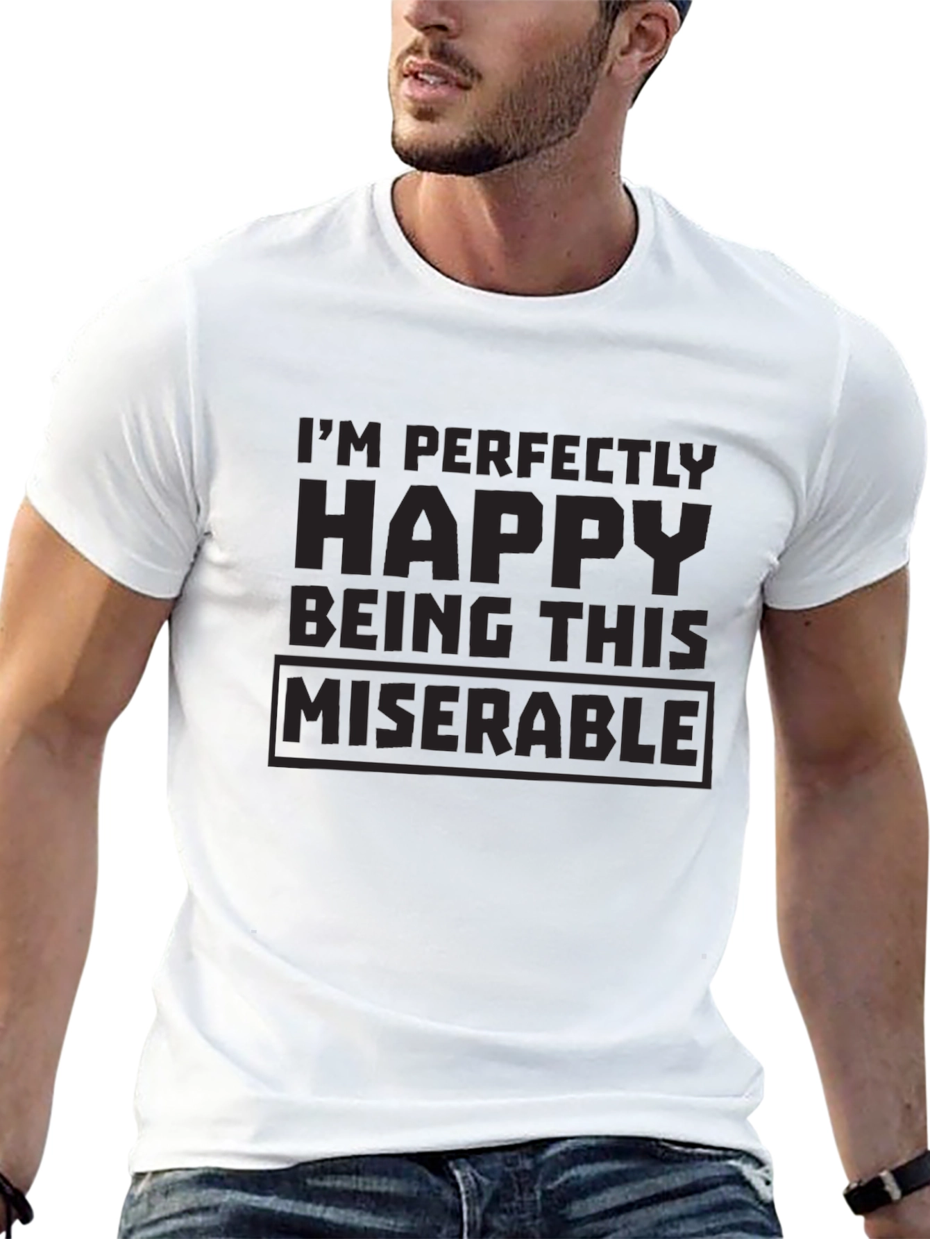 Perfectly Happy Being Miserable Black T-Shirt