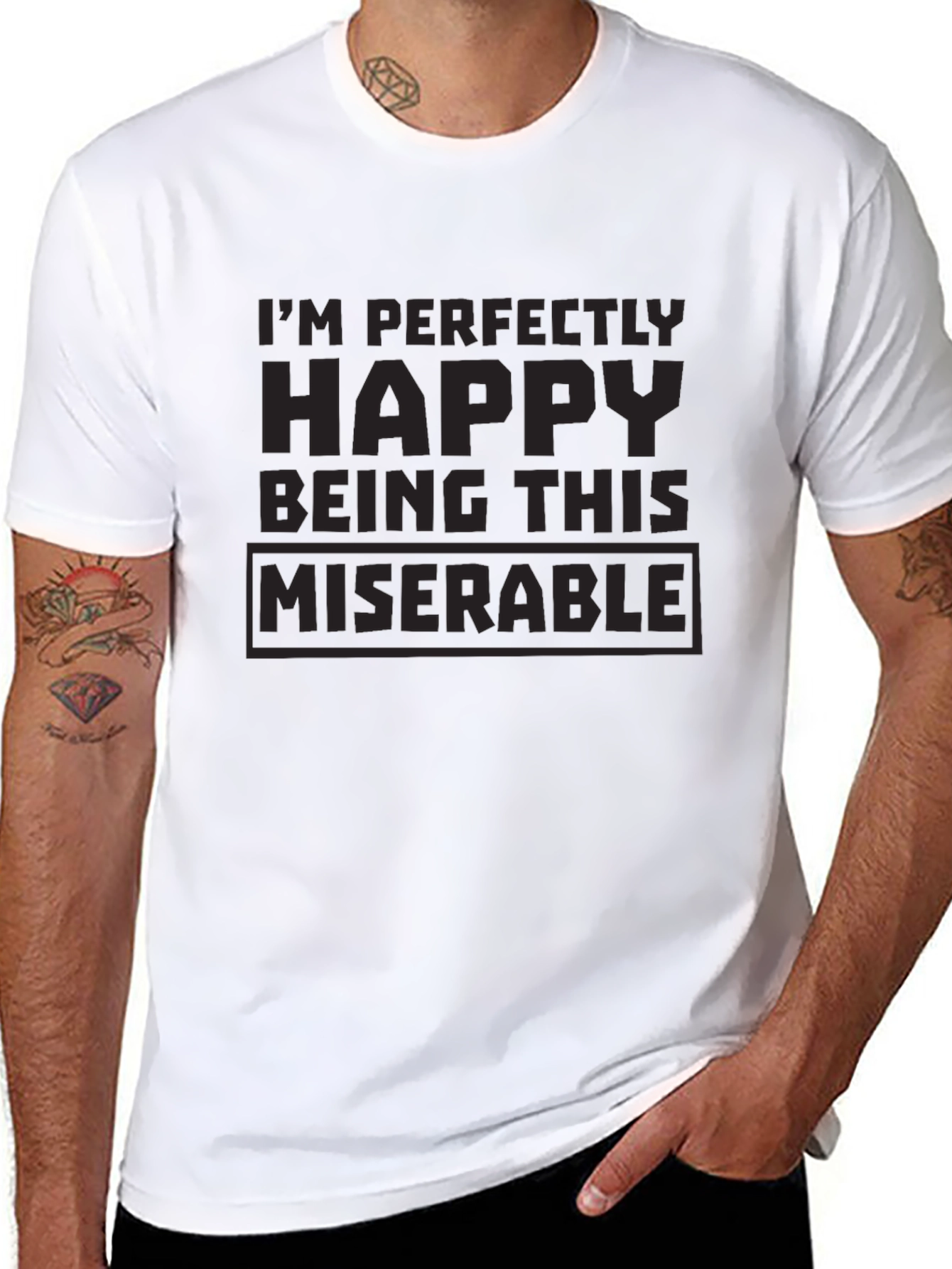 Perfectly Happy Being Miserable Black T-Shirt