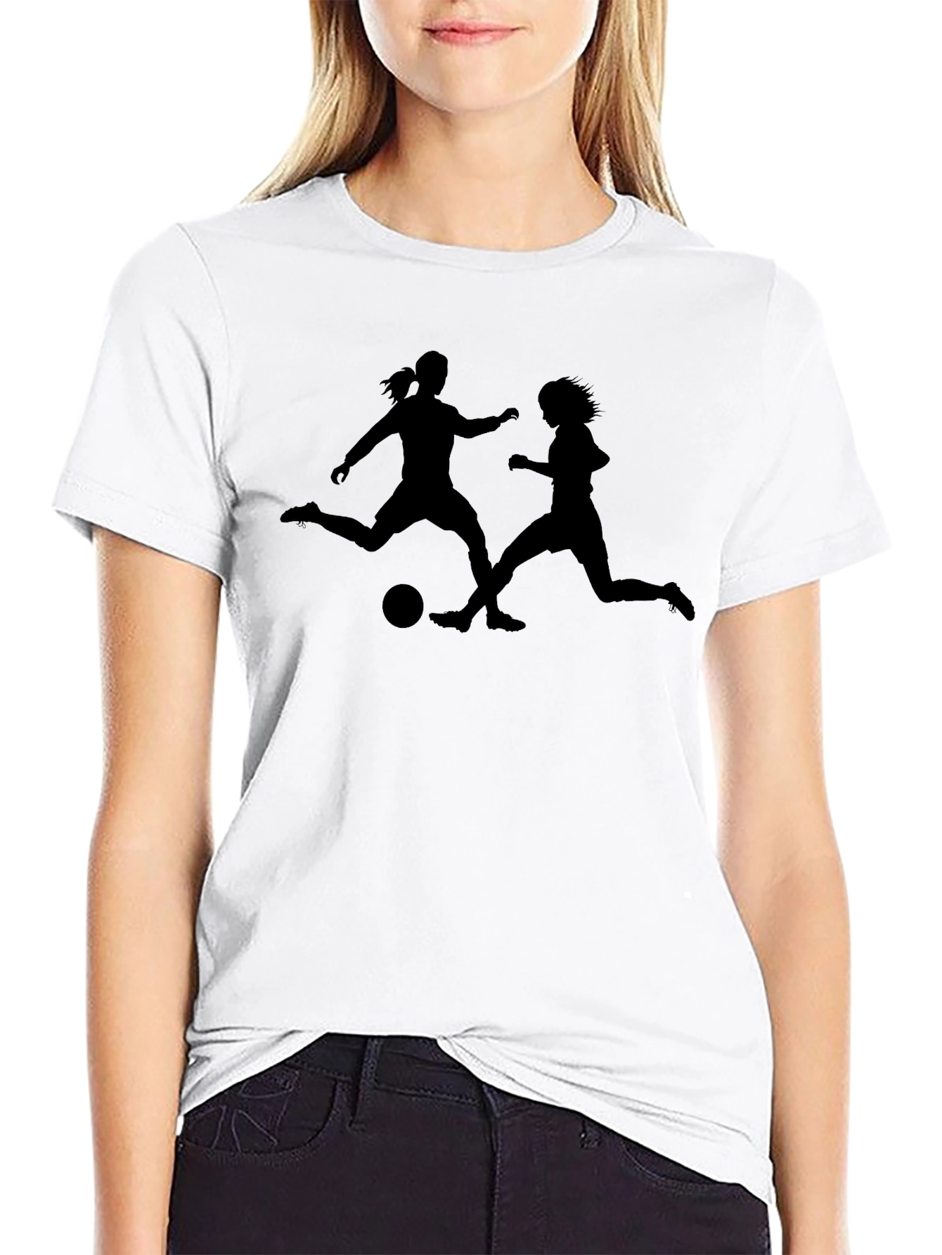 Womens Soccer Silhouette T-Shirt