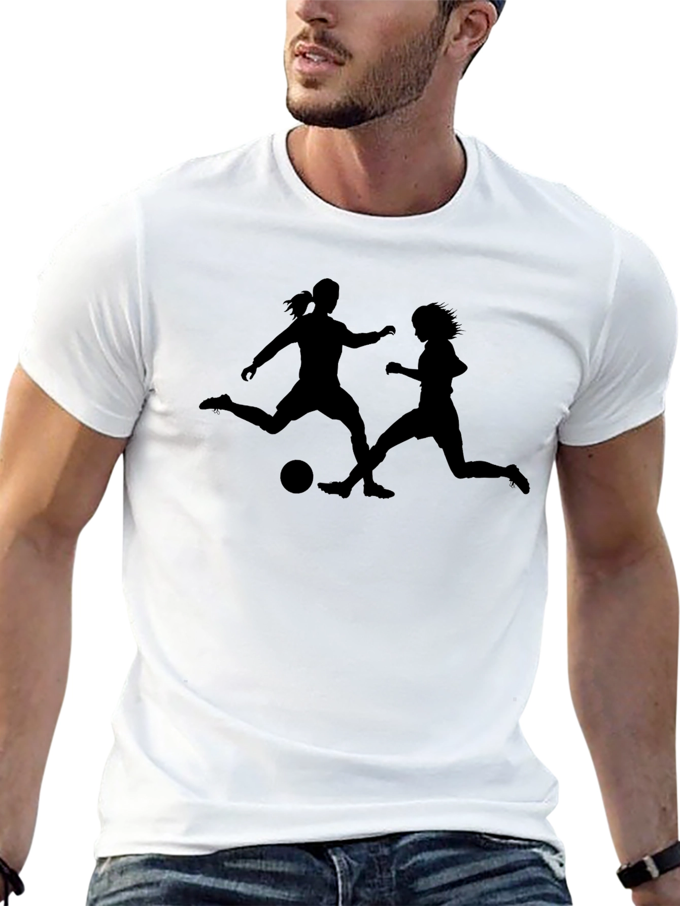 Womens Soccer Silhouette T-Shirt
