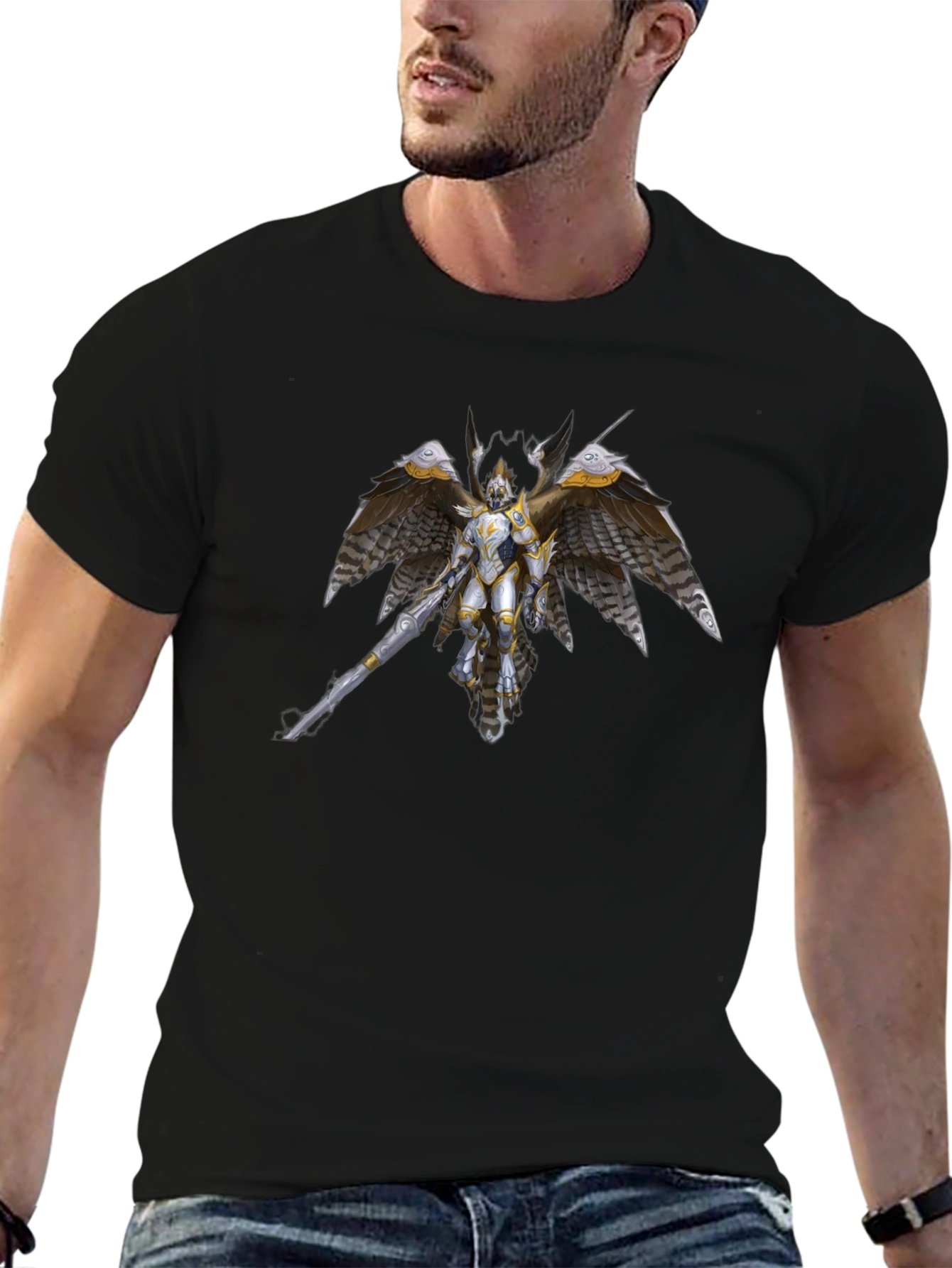 Winged Knight Graphic Tee - Black