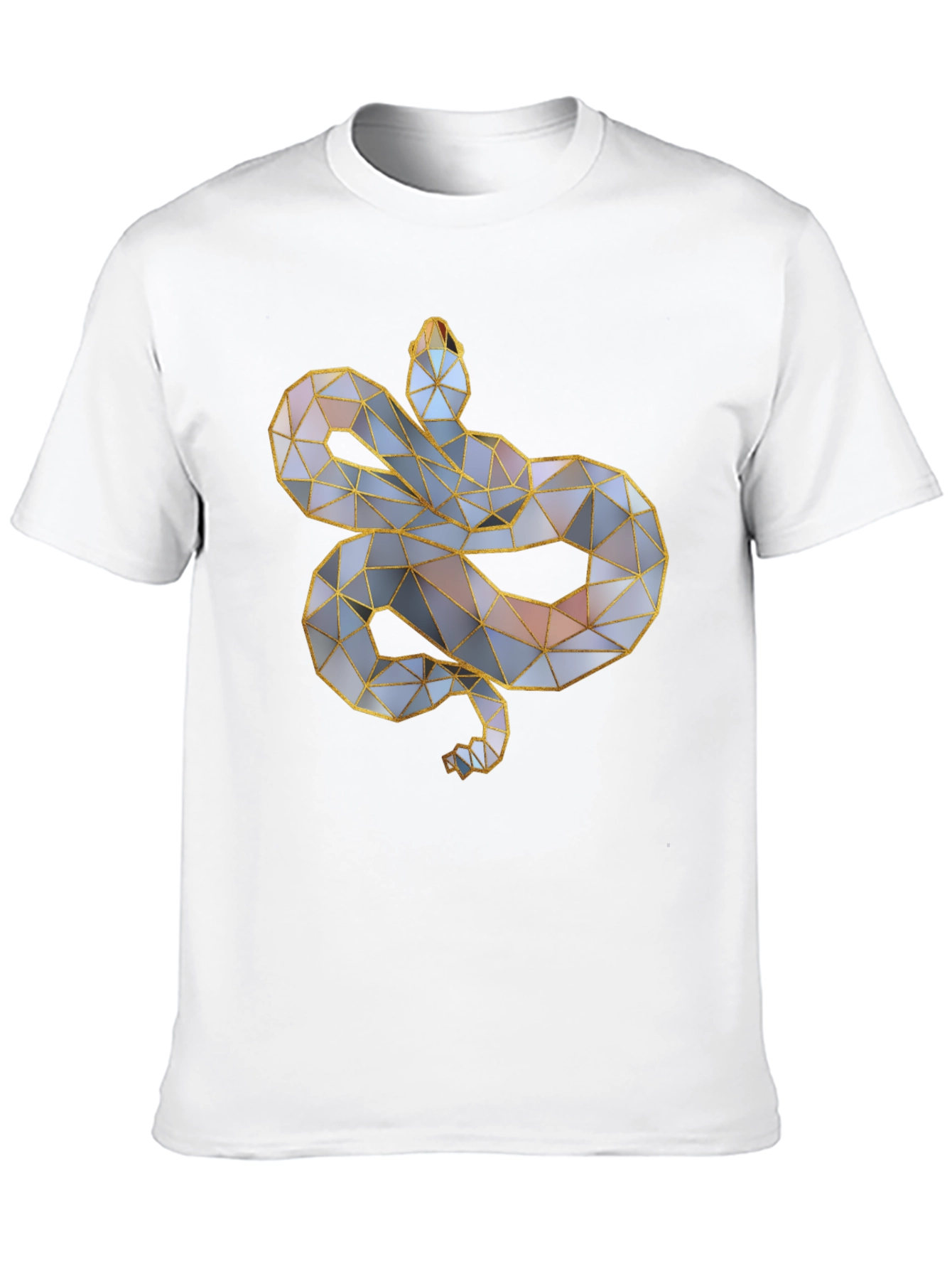Geometric Snake Graphic Tee - Modern Style