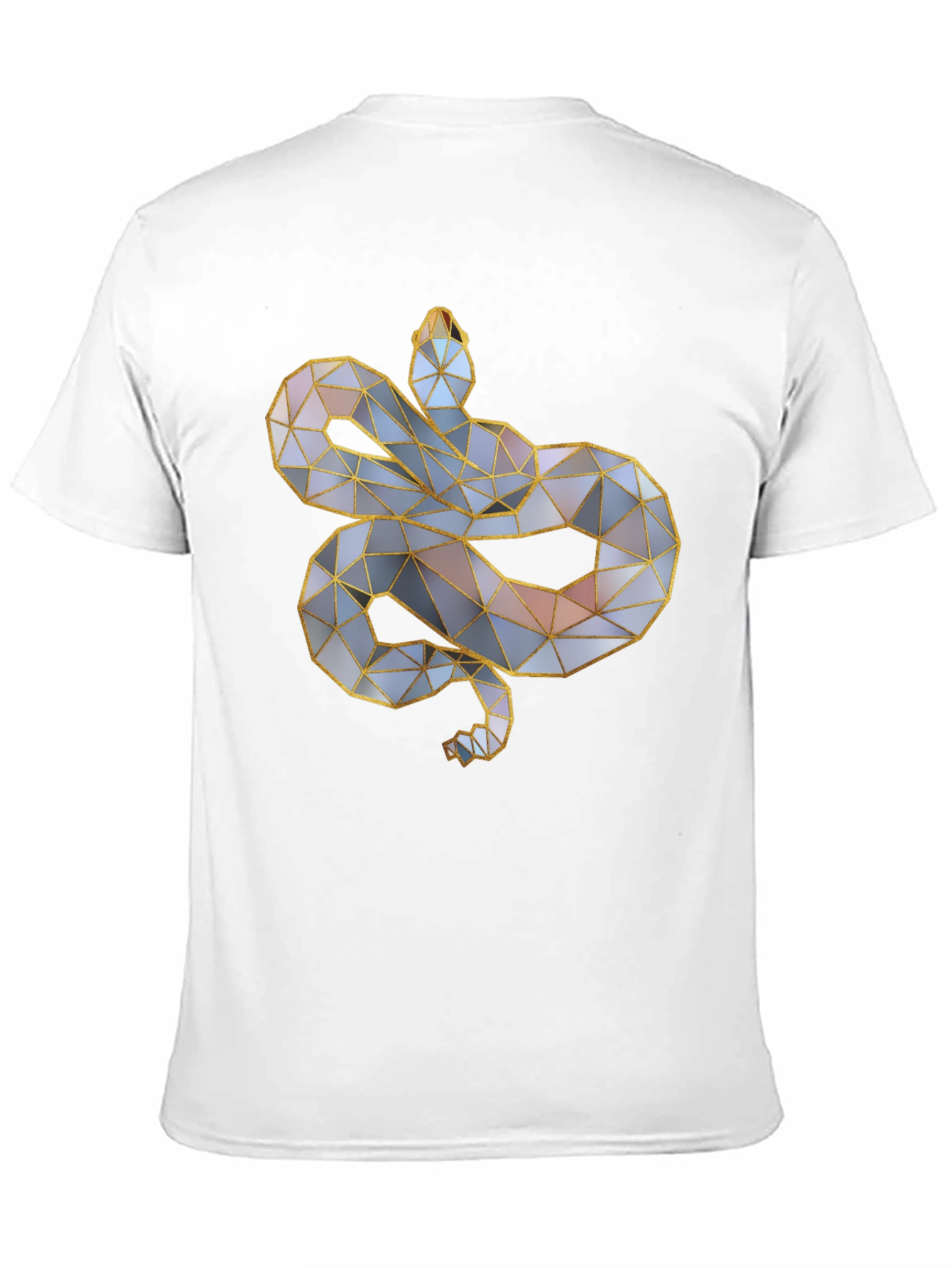 Geometric Snake Graphic Tee - Modern Style
