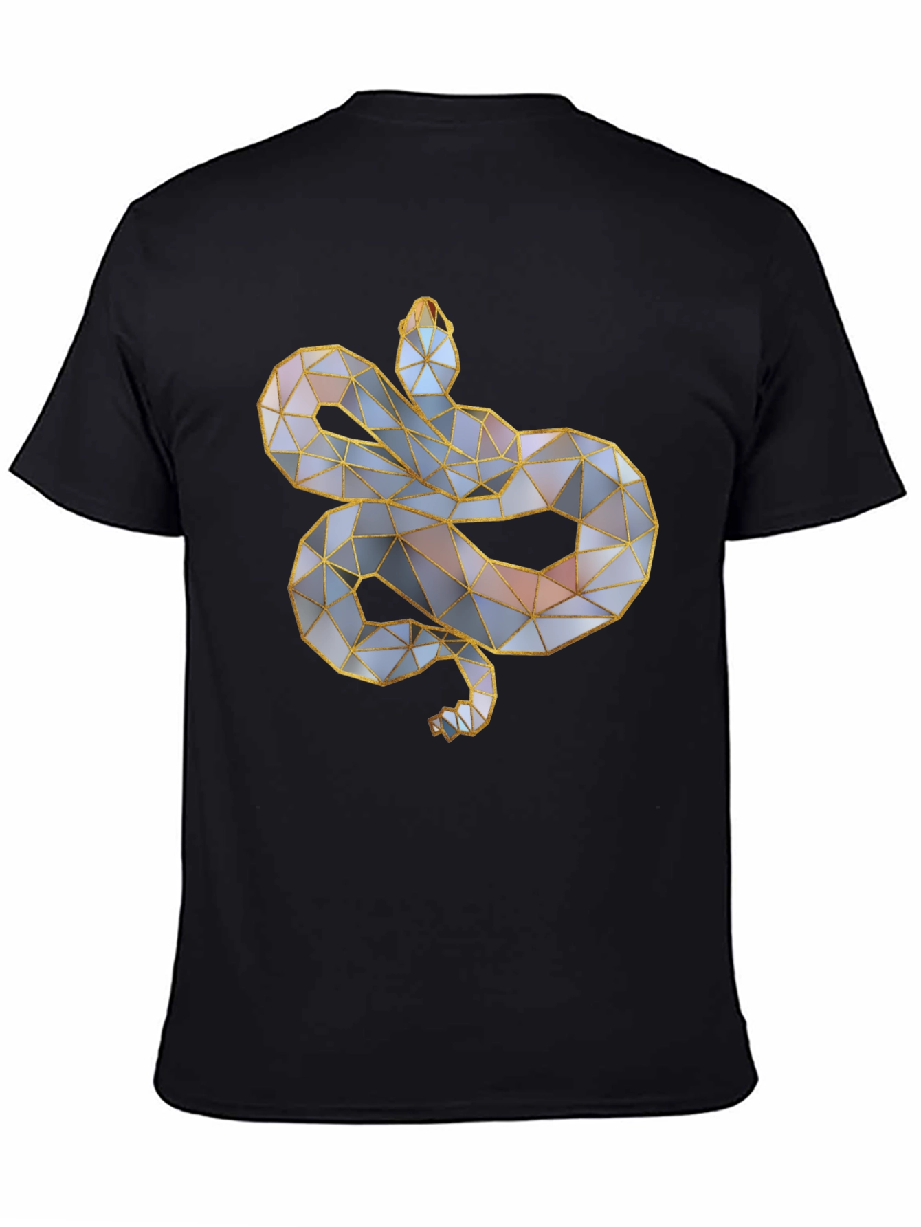 Geometric Snake Graphic Tee - Modern Style