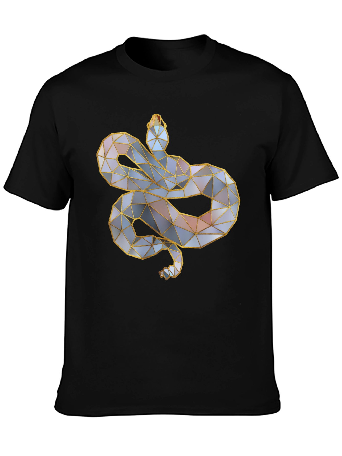 Geometric Snake Graphic Tee - Modern Style