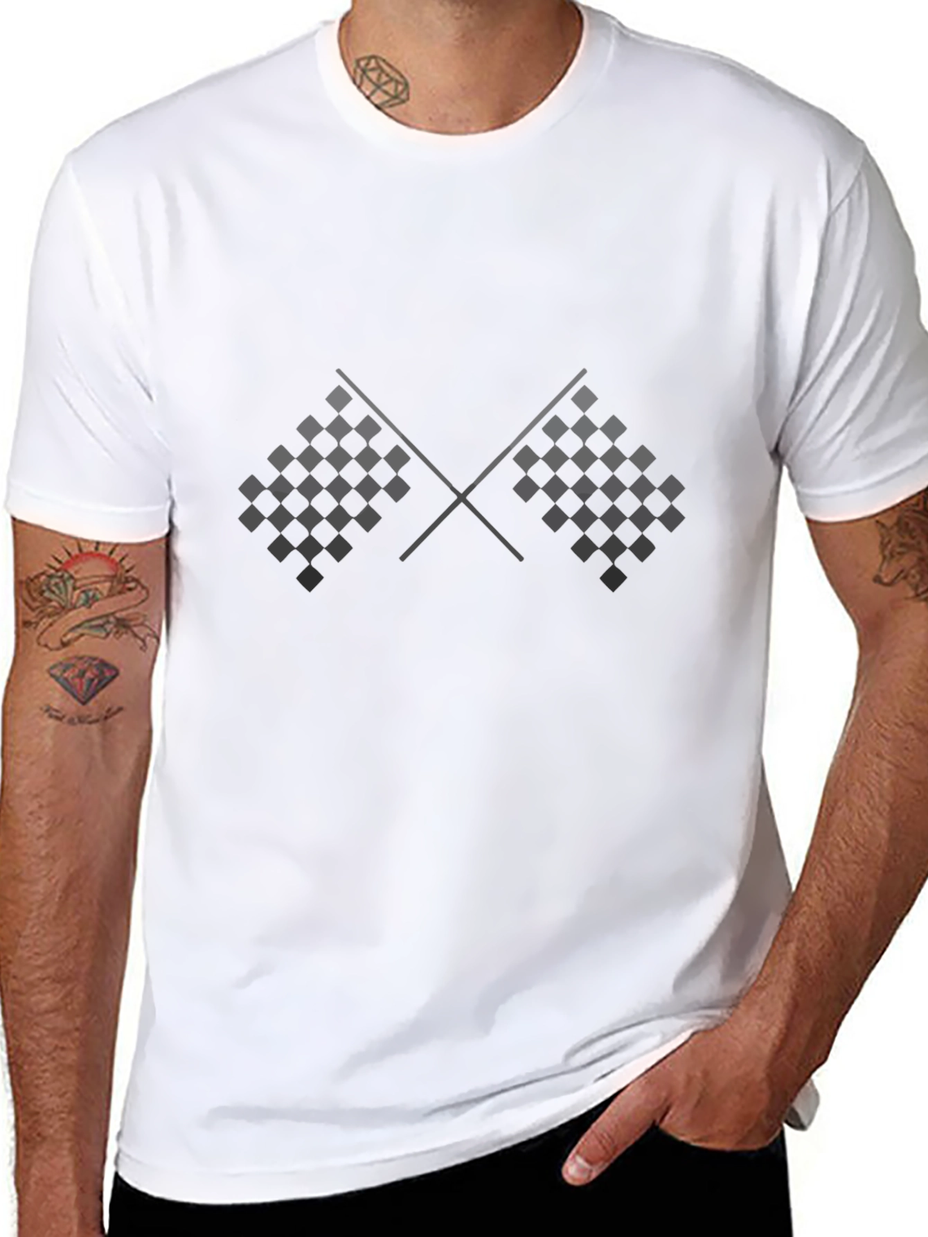 Checkered Flag Graphic Tee - Racing Fan Apparel