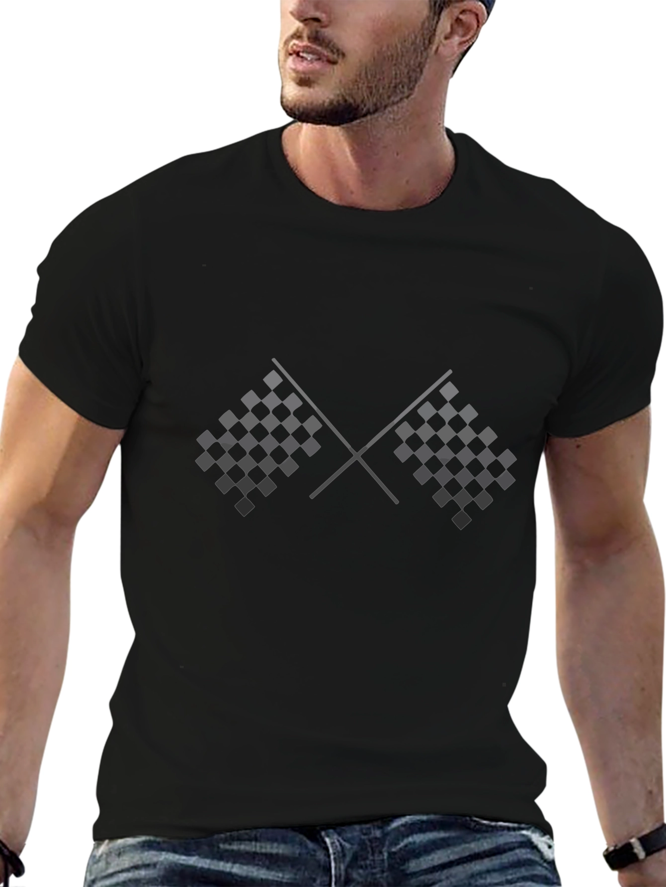 Checkered Flag Graphic Tee - Racing Fan Apparel