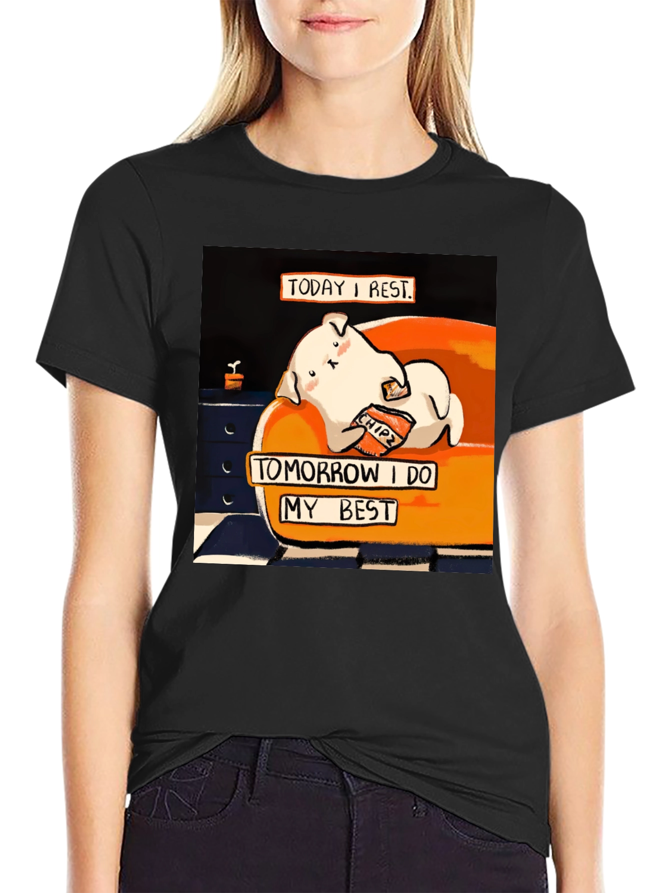 Lazy Day T-Shirt: Cute Dog Design
