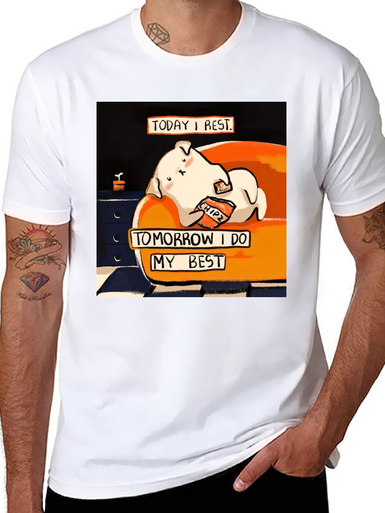 Lazy Day T-Shirt: Cute Dog Design