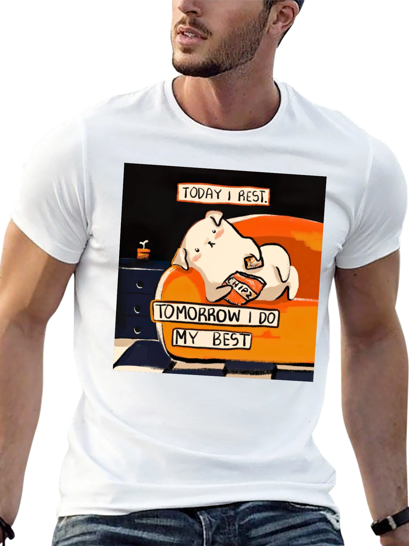 Lazy Day T-Shirt: Cute Dog Design