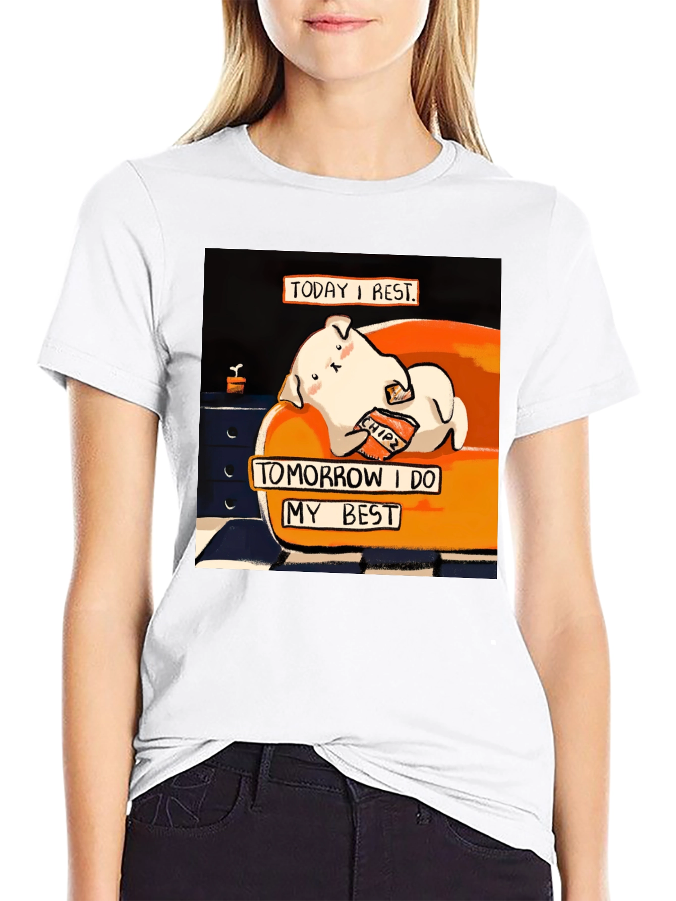 Lazy Day T-Shirt: Cute Dog Design