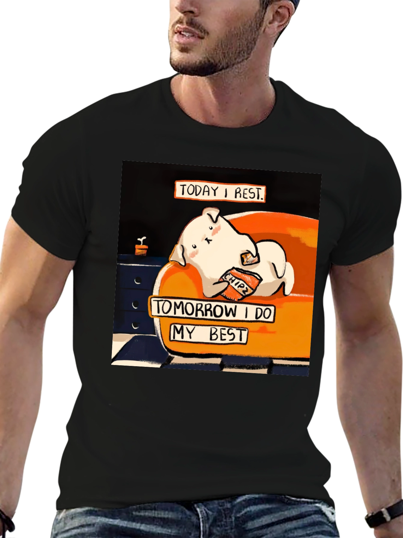 Lazy Day T-Shirt: Cute Dog Design