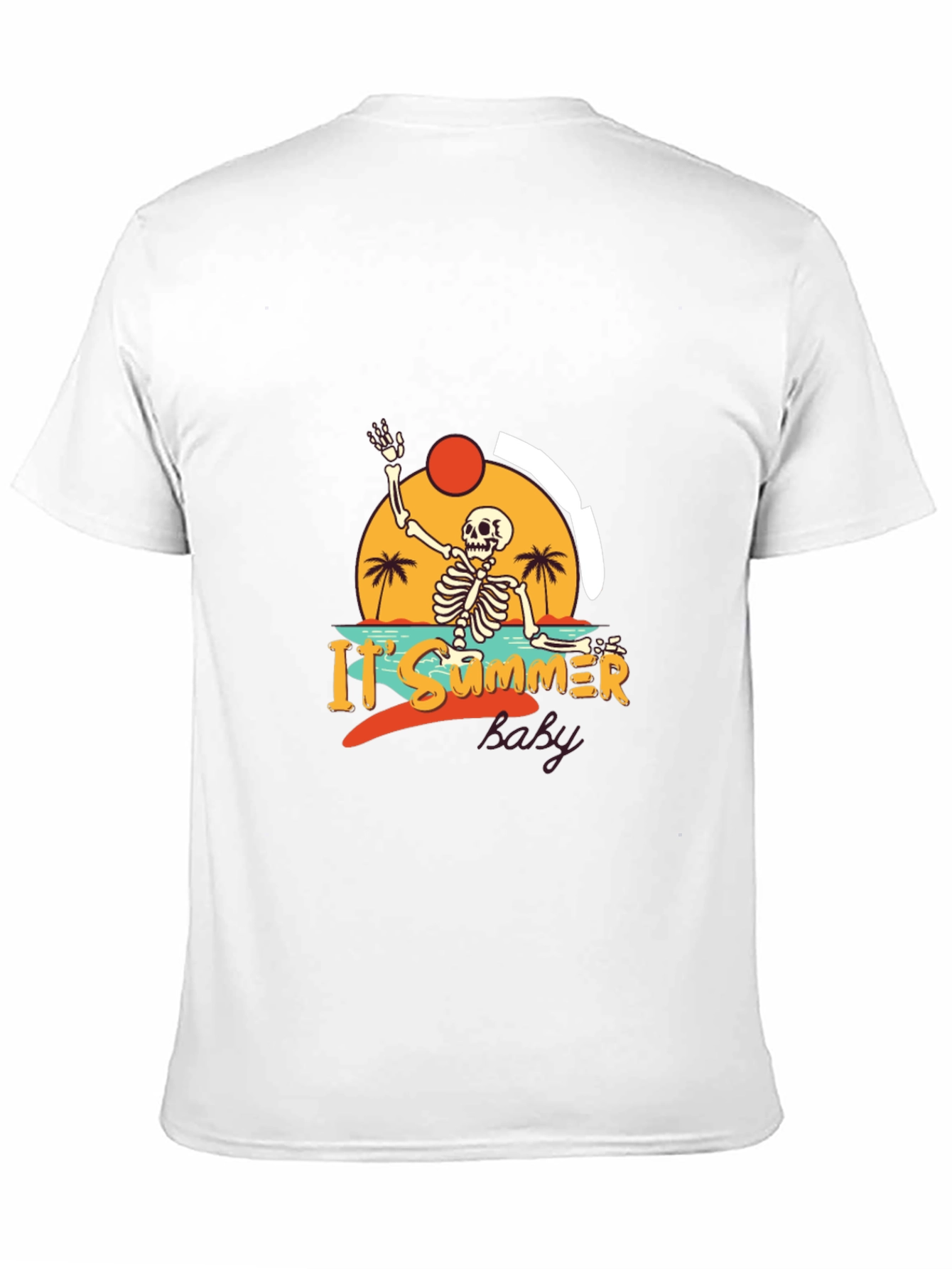 Summer Skeleton Graphic Black T-Shirt