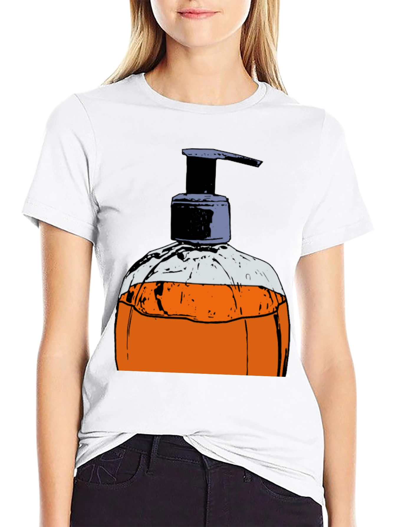 Hand Soap Dispenser Graphic T-Shirt - Novelty Design