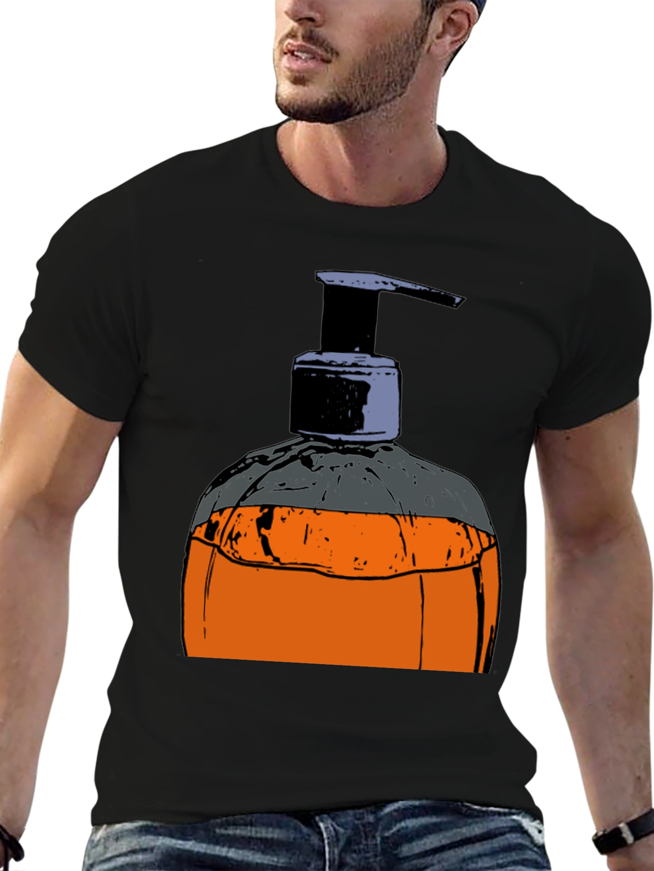 Hand Soap Dispenser Graphic T-Shirt - Novelty Design